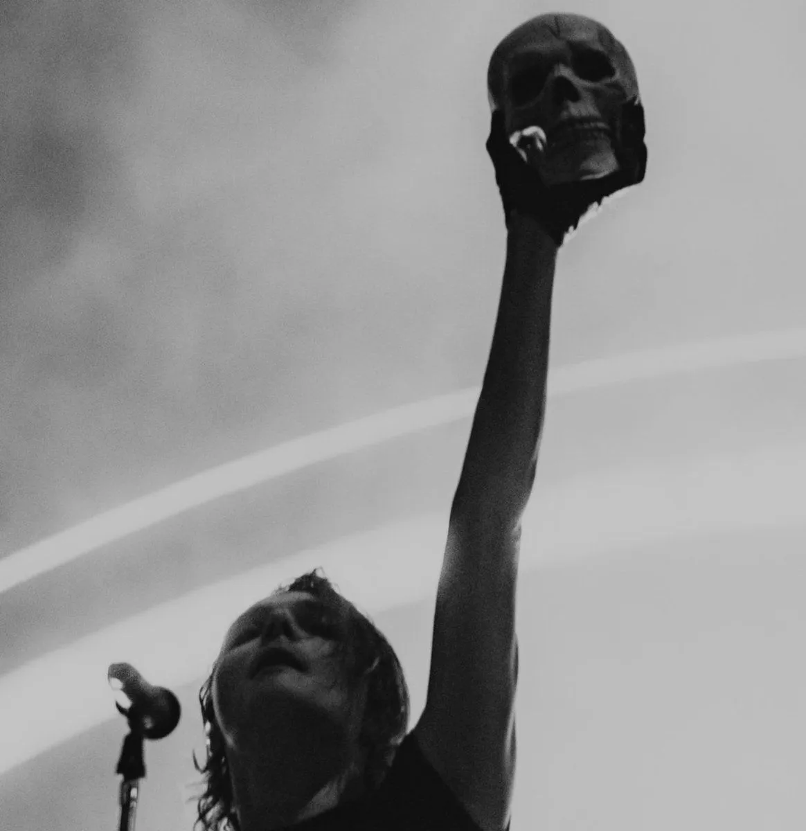 Gerard Way (My Chemical Romance) brandishes a skull in new photo from the band's recent performance in Mexico City
