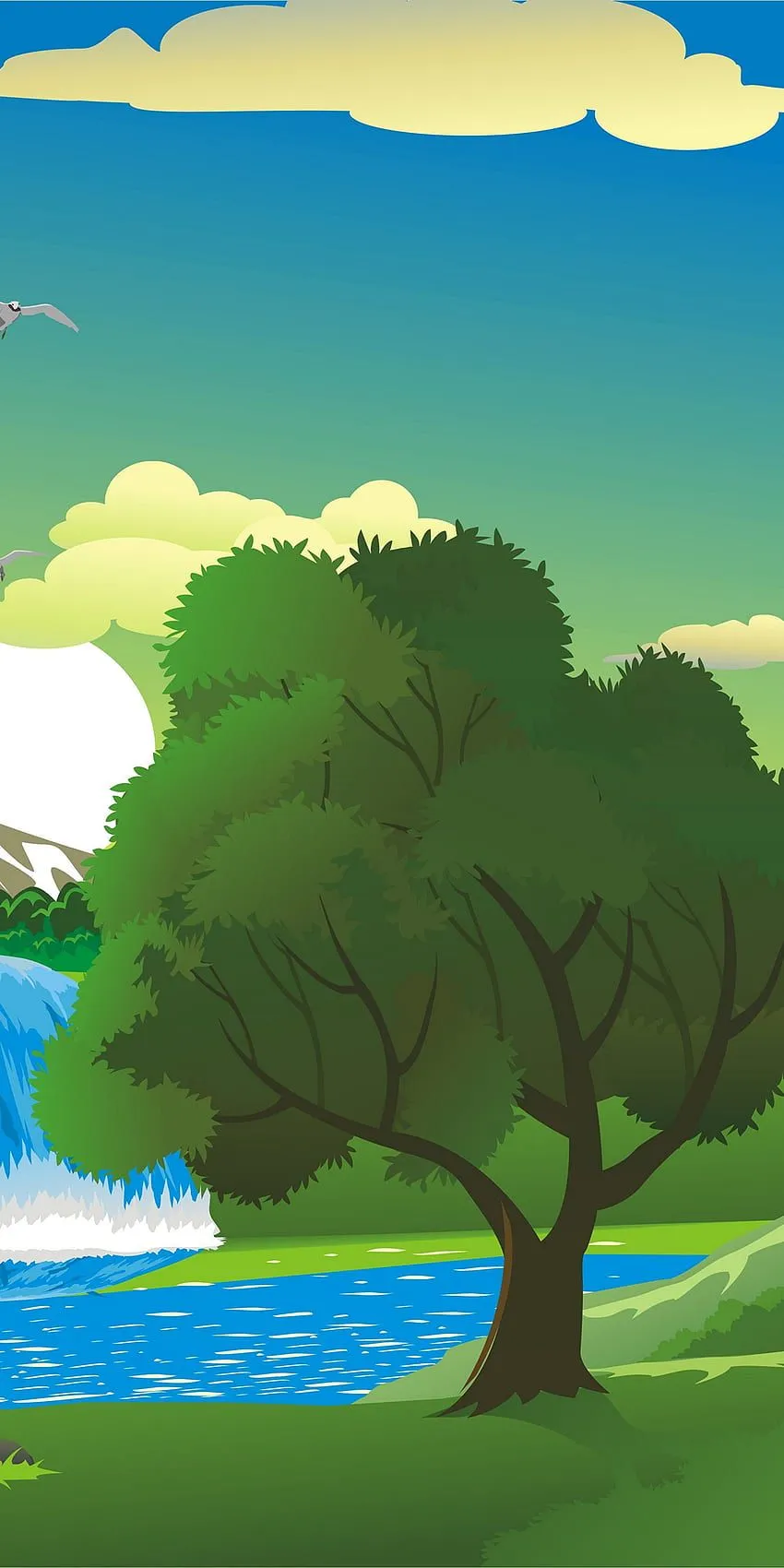 Beautiful nature cartoon HD wallpaper