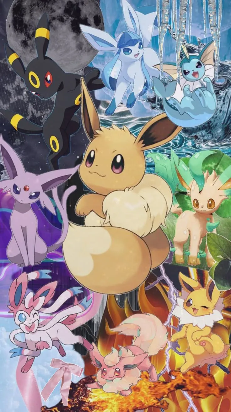 Which is your favorite eeveelution?? #pokemon #vibes #eevee #eeveelutions # umbreon #flareon #sylveon #leafeon #espeon #jolteon #glaceon #vaporeon