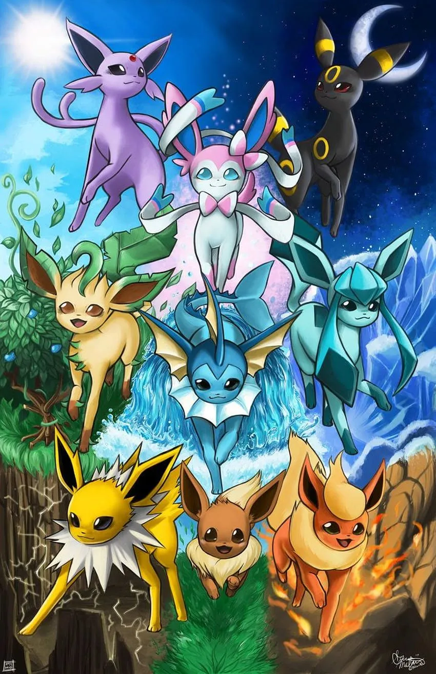 Eeveelutions, pokemon eevee evolutions HD phone wallpaper