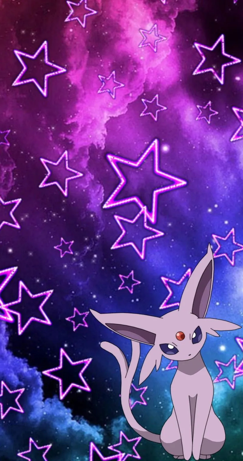 Espeon, eevee, espeon, evolution, galaxy, pokemon, star, stars, HD phone wallpaper