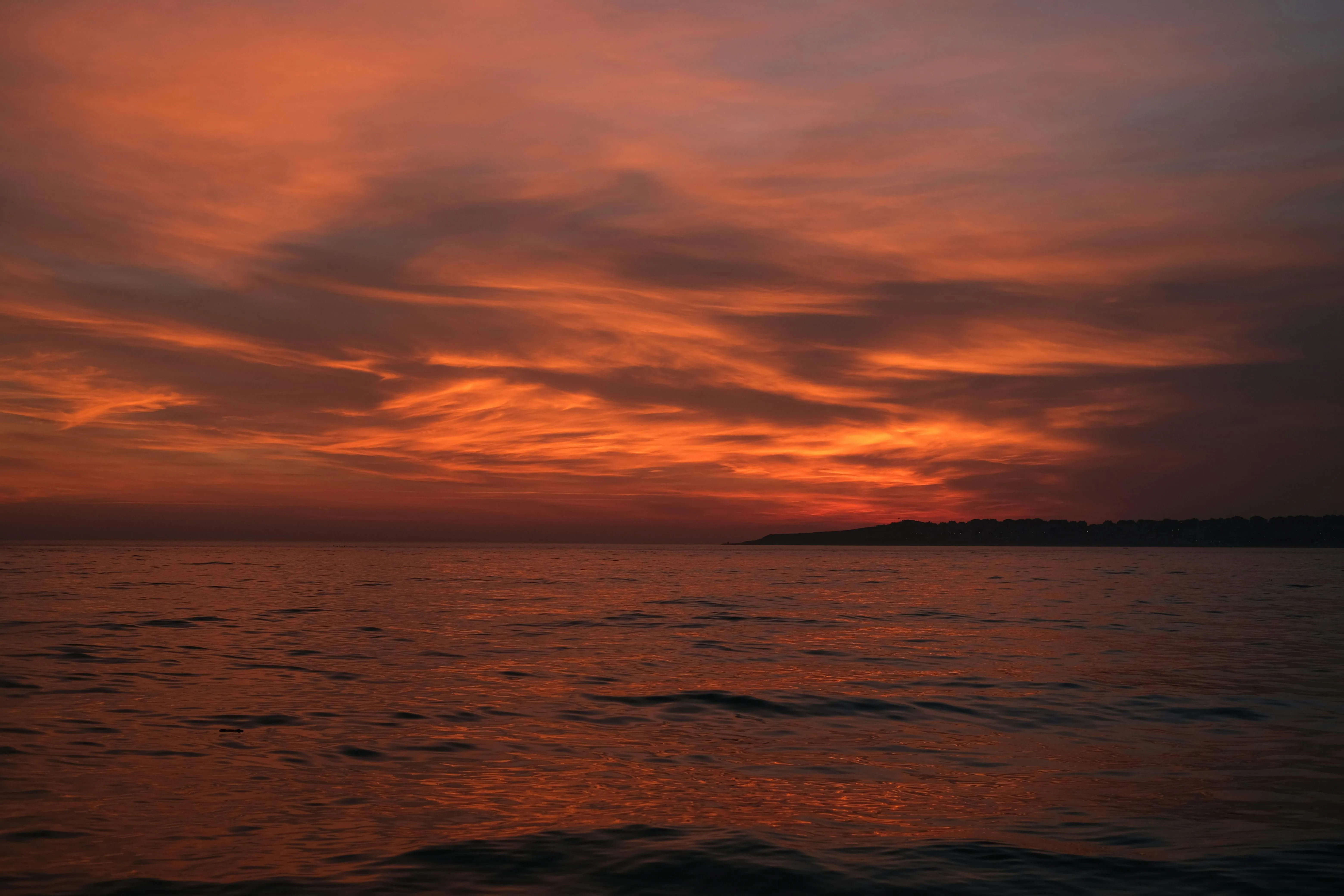 Red Sky over Sea Shore at Sunset · Free