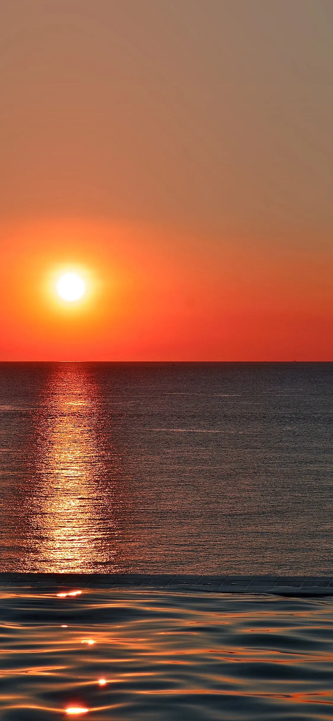 iPhone X wallpaper. sunset sea sky nature red