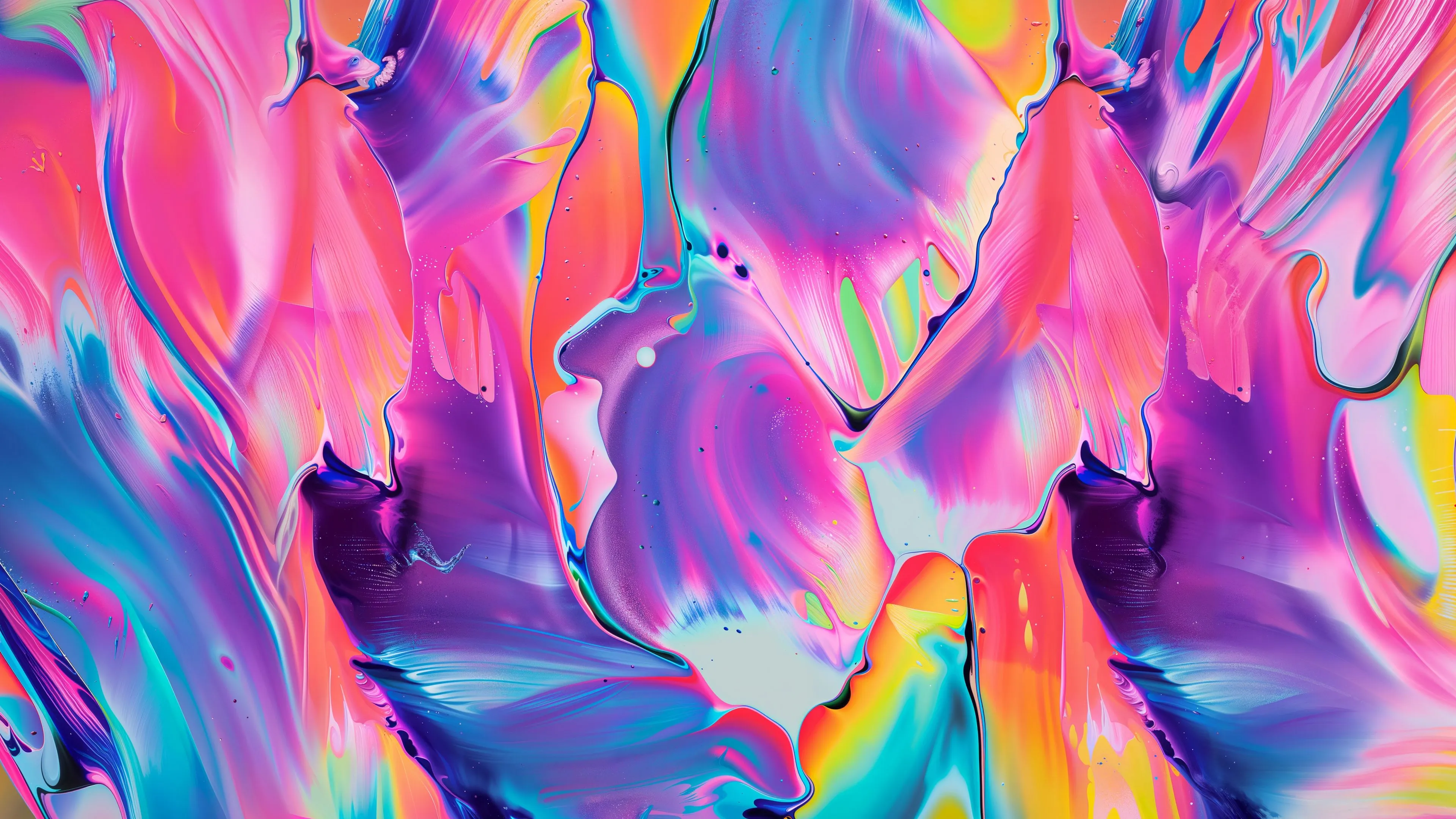Abstract art Wallpaper 4K, Vibrant, Fluid art, Glossy, 5K