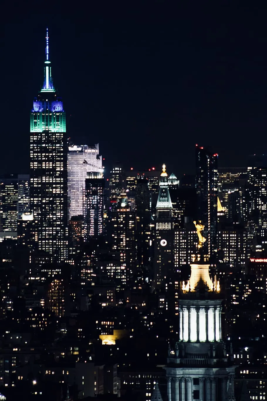 new york, empire state building, united states, skyline, midtown, skyscraper, tall, night