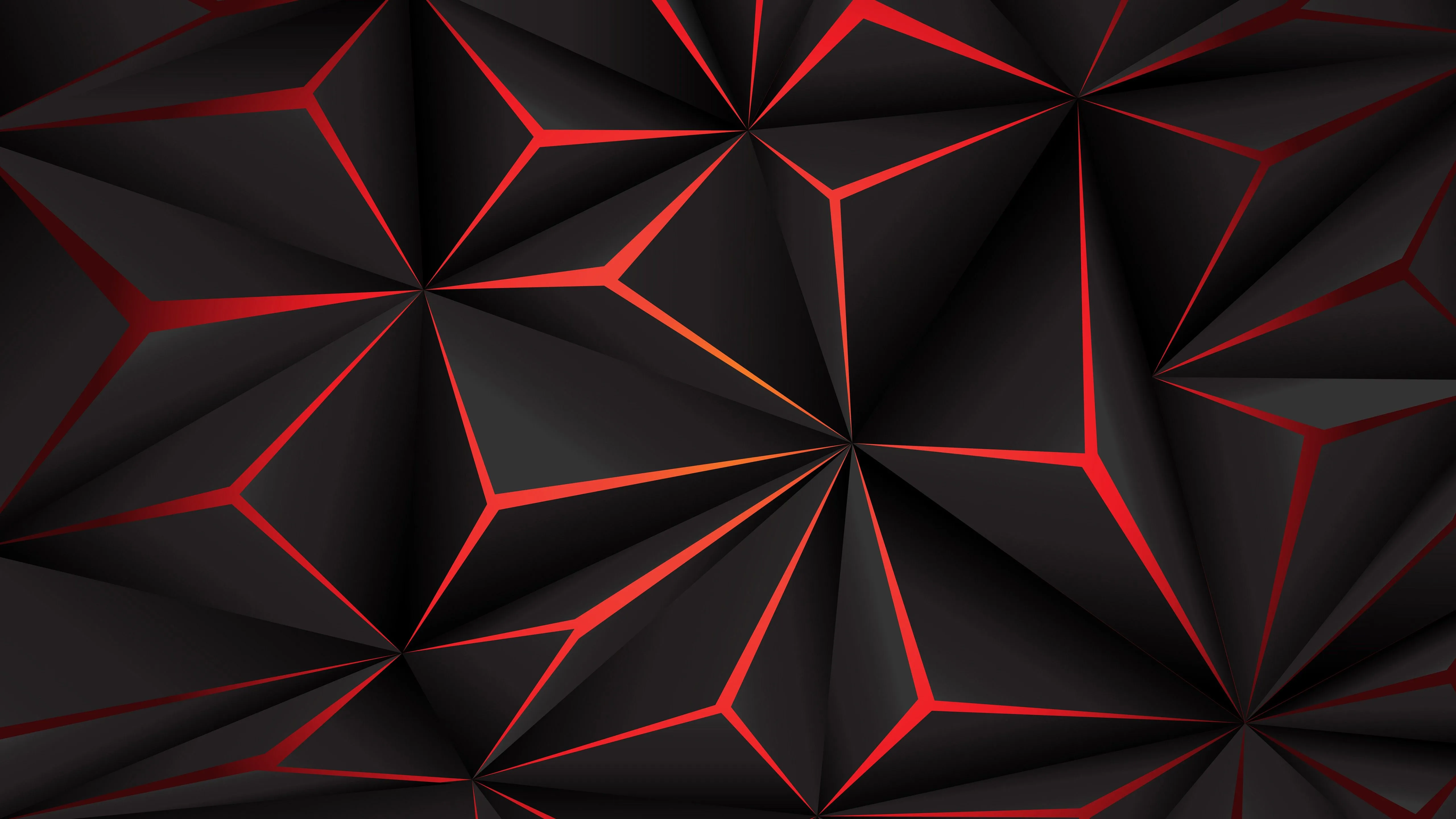 Red Black Hexagon Geometric Shapes Abstraction 4K 5K HD Abstract Wallpaper