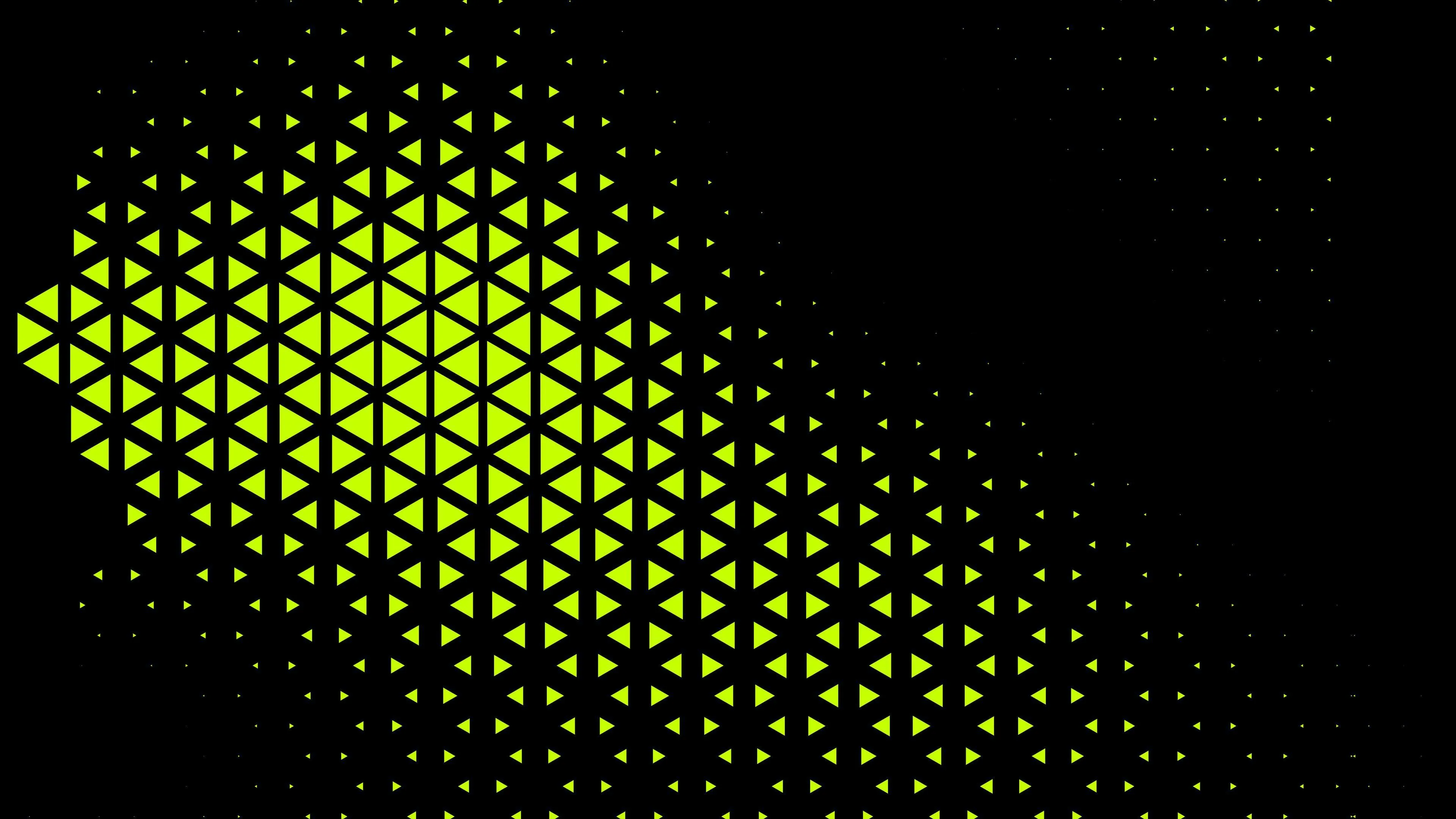 Light Green Black Triangles Geometric Shapes Abstraction 4K HD Abstract Wallpaper