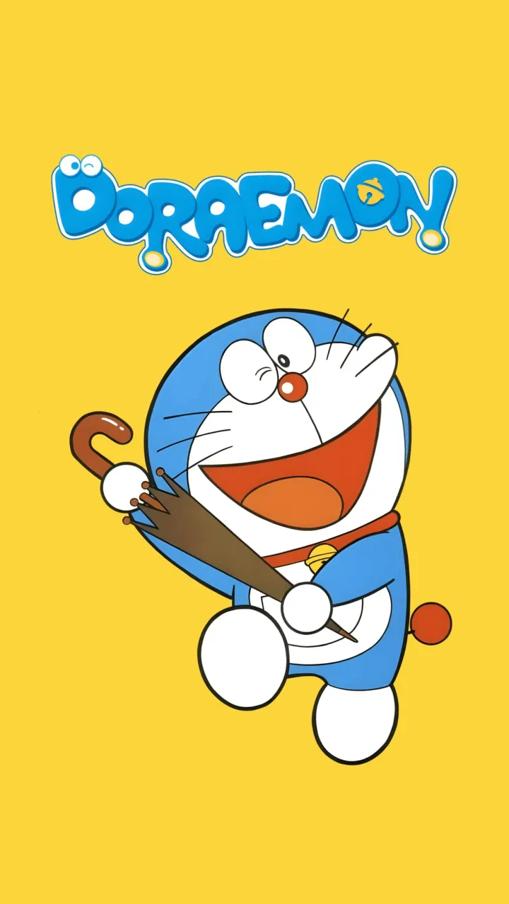 Doraemon Wallpaper 4K, TV series, Yellow background