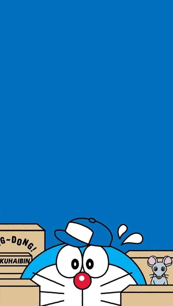 Download Hiding Doraemon iPhone Graphic Art Wallpaper