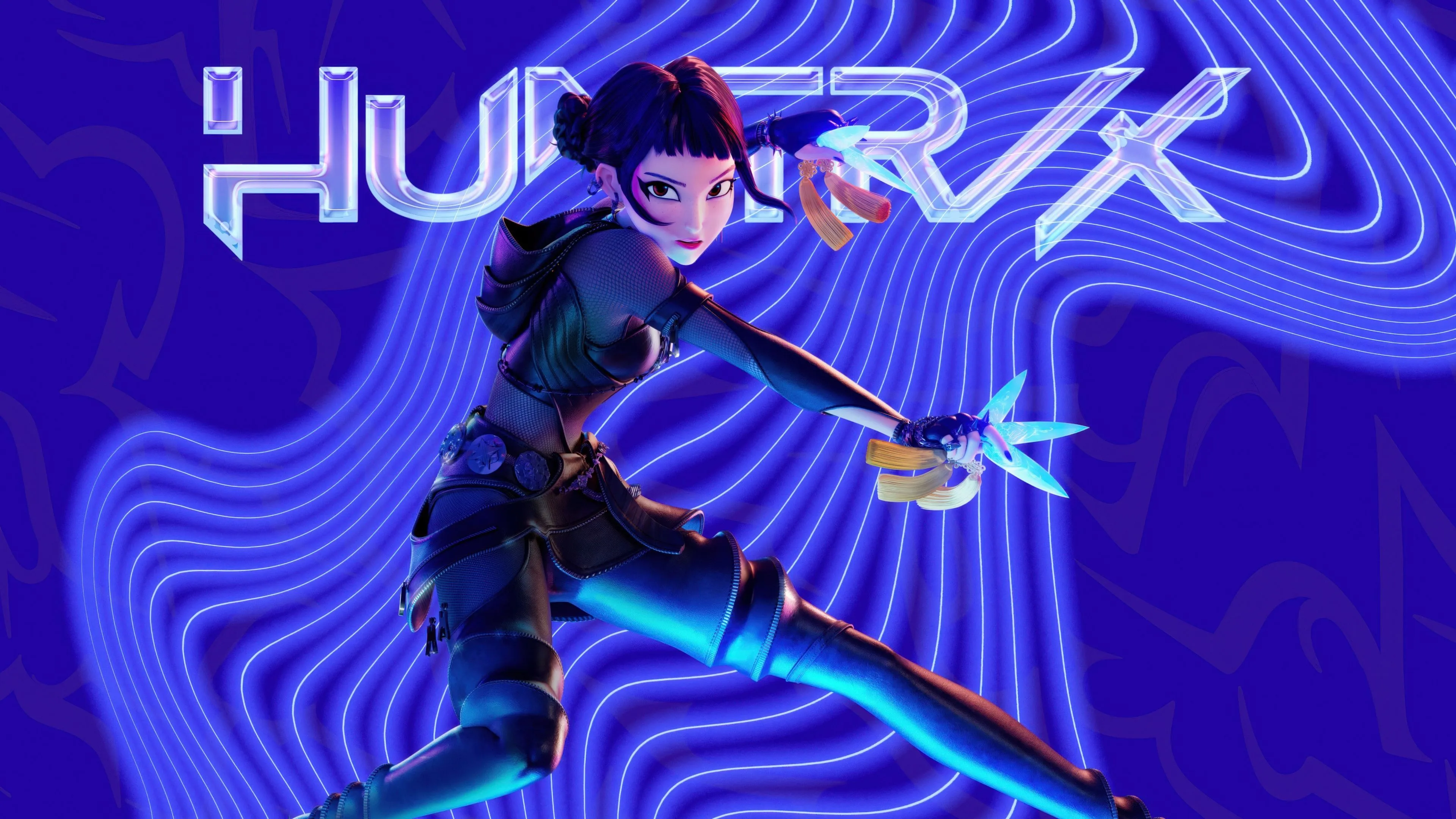 Zoey (Huntrix) Wallpaper 4K, Blue aesthetic, 5K