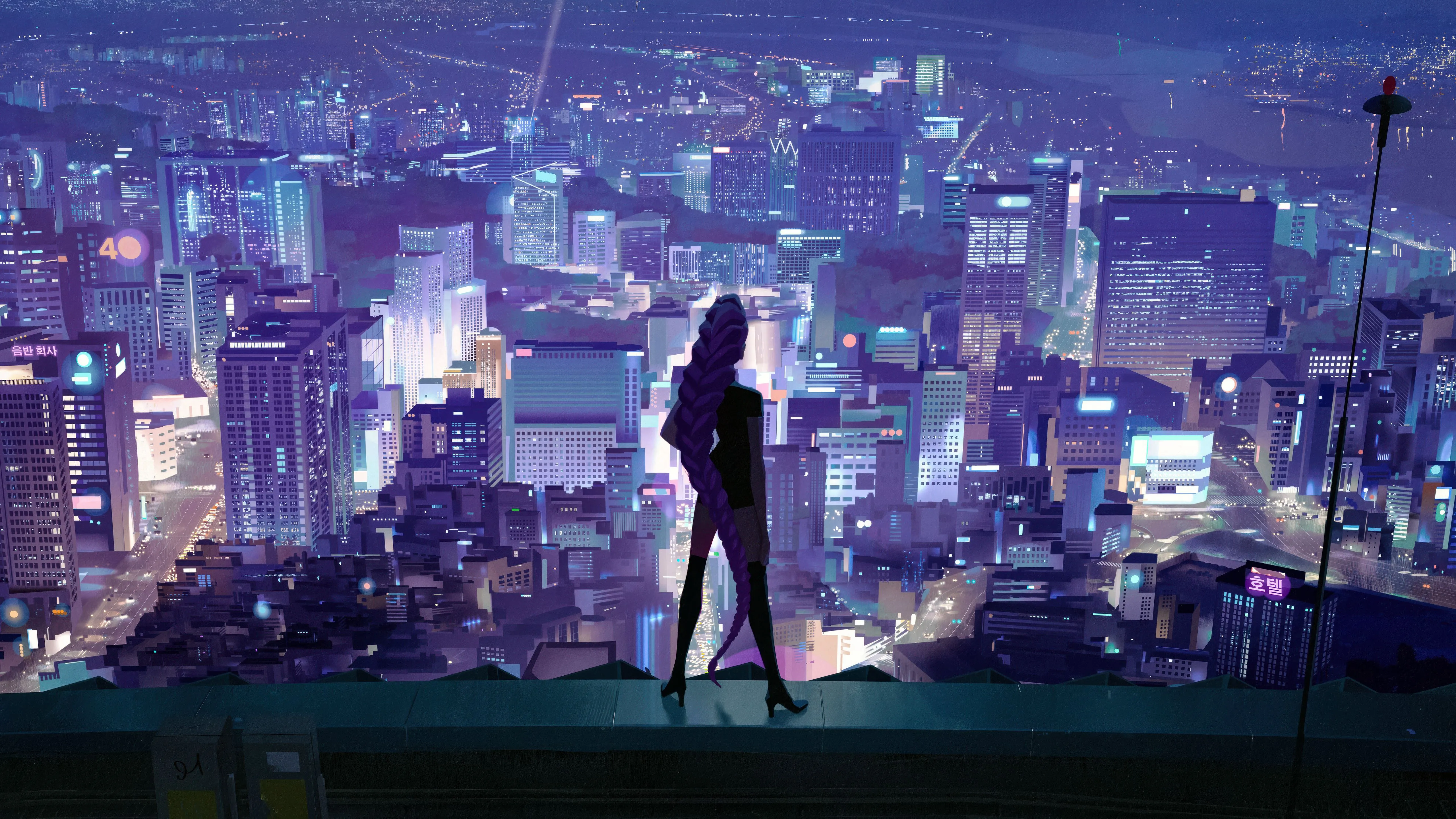 Rumi (Huntrix) Wallpaper 4K, Cityscape, 5K, KPop Demon Hunters