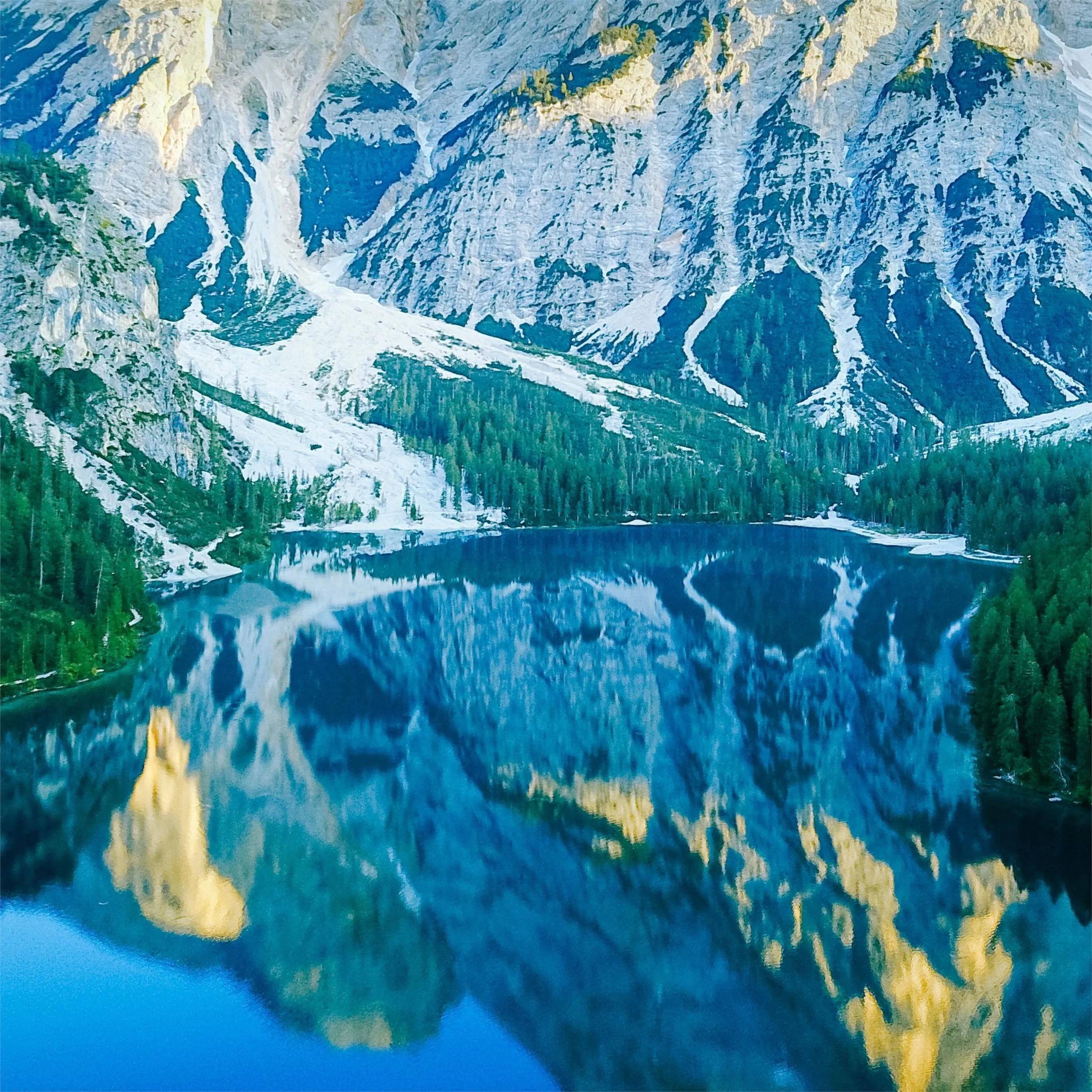 italian mountains lake reflection 4k iPad Pro Wallpaper Free Download