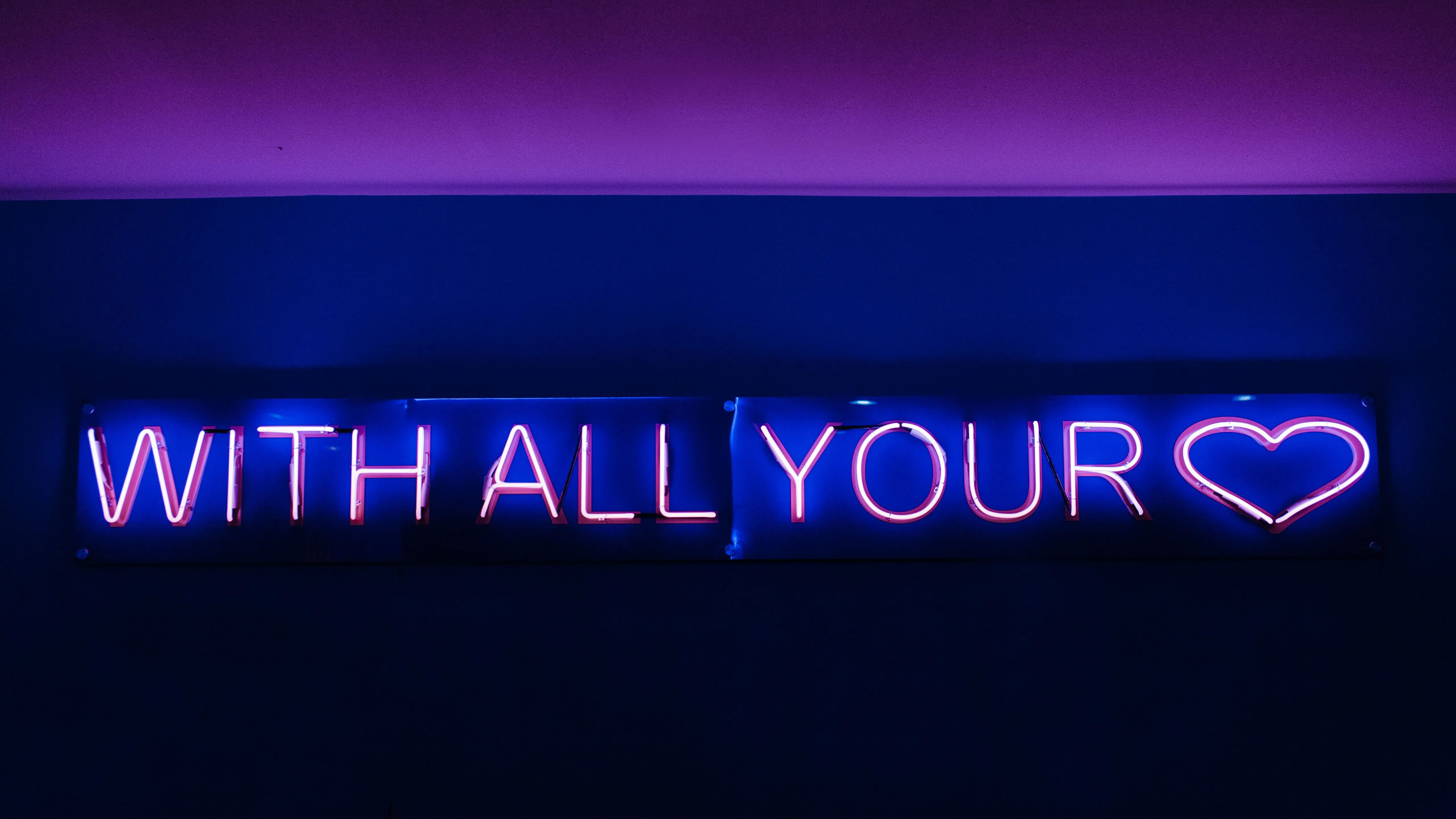 With All Your Love 4K 5K HD Neon Wallpaper