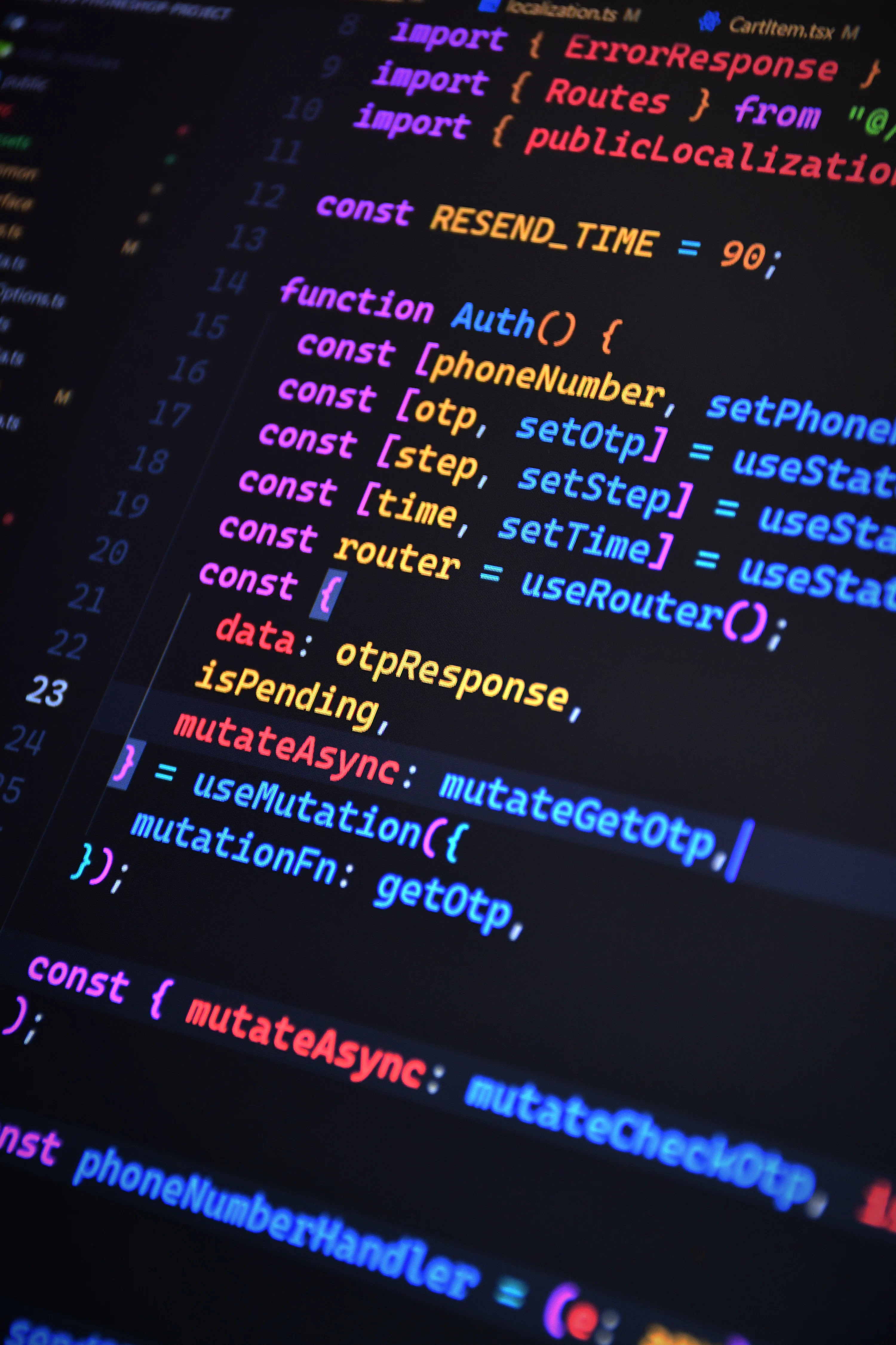 A close up of a computer screen with many lines of text photo