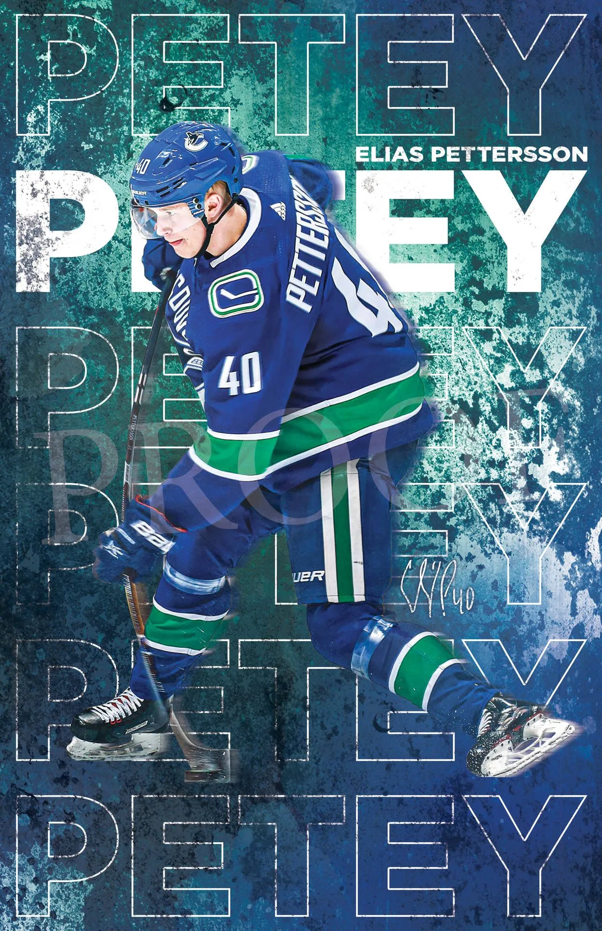 Download Canadian Nhl Player Elias Pettersson Digital Poster Wallpaper