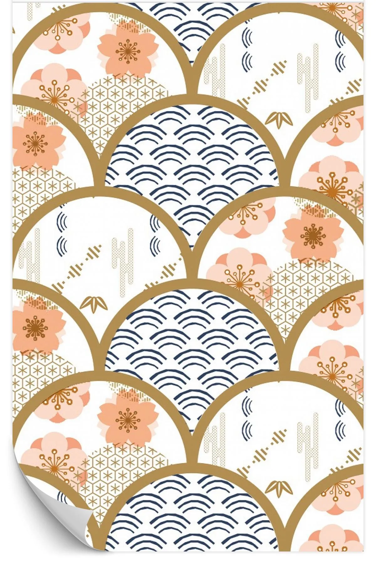 Japanese Style Fish Scale Wallpaper wallpaper by Wallvy. Worldwide shipping!