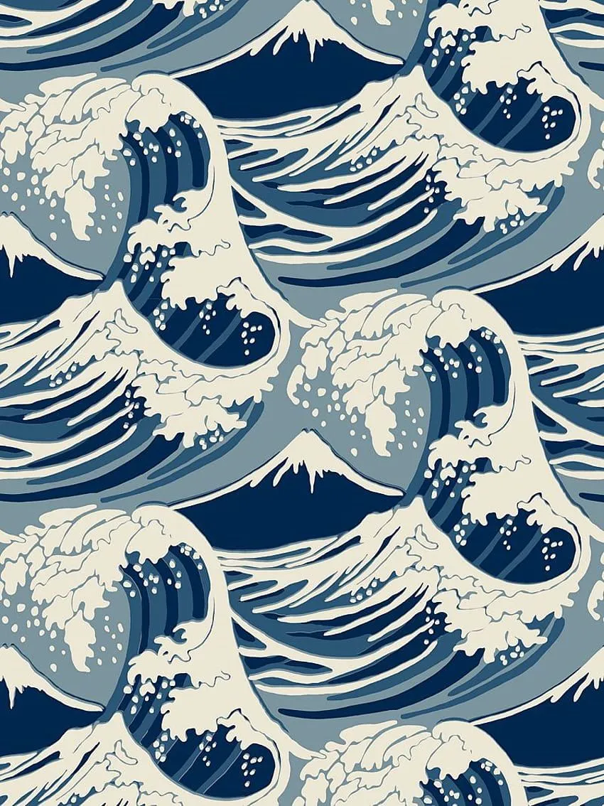 Background Japanese Wave Pattern, japanese pattern HD phone wallpaper