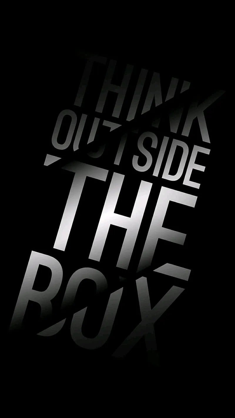 Outside the Box, black, quote, sayings, HD phone wallpaper