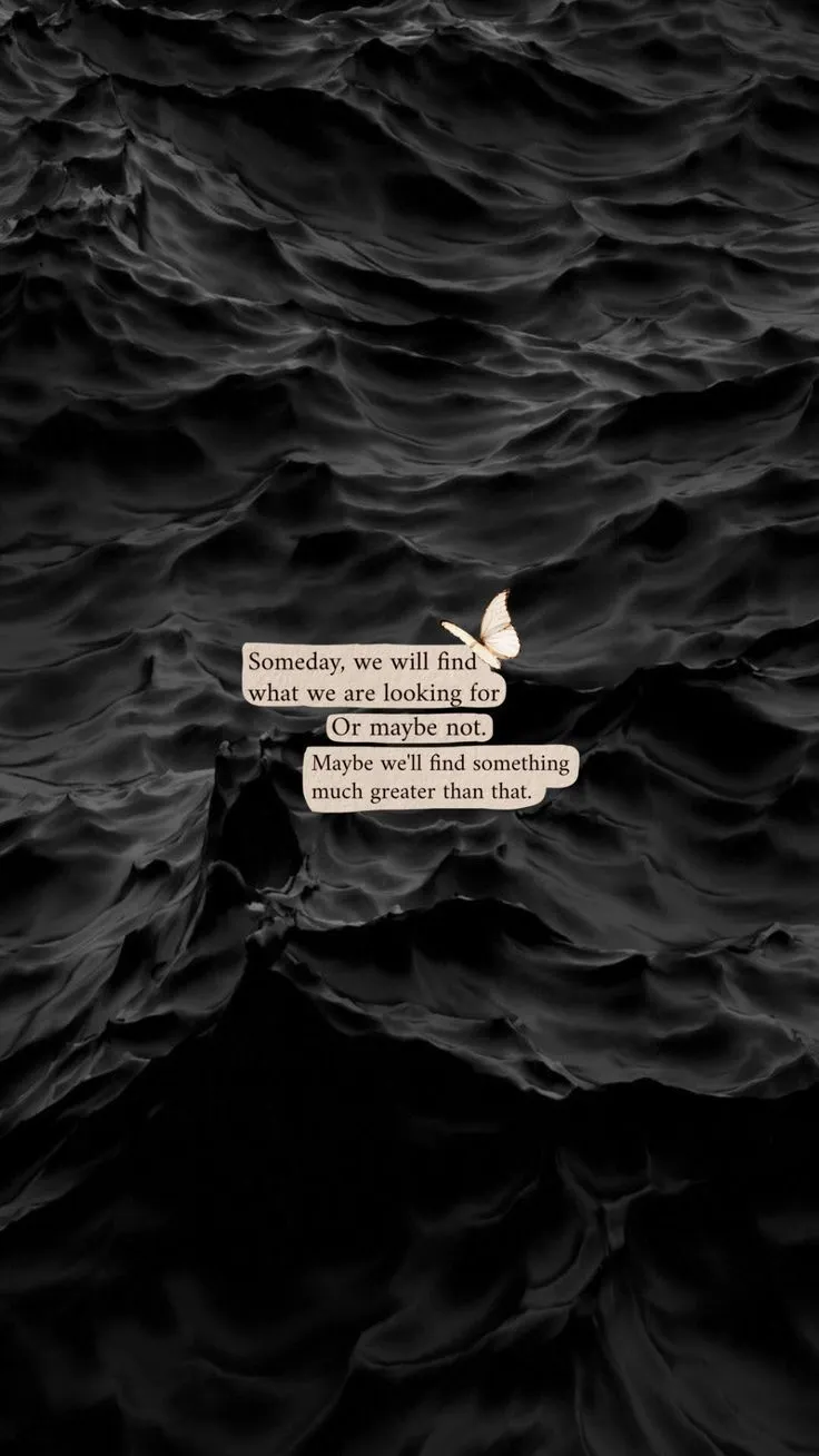 Wallpaper ( Black • Quote • Aesthetic • Waves )