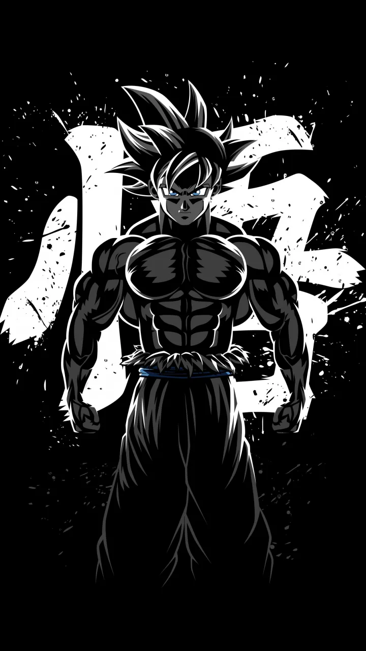 Goku Musculoso Wallpaper 4K, Dragon Ball Z, AMOLED, Minimalist