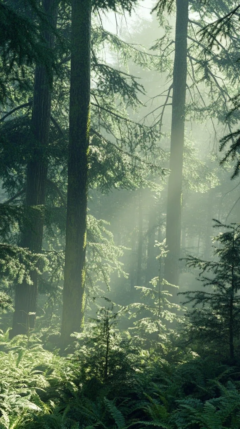 Free Misty Forest View Image, Mist, Trees