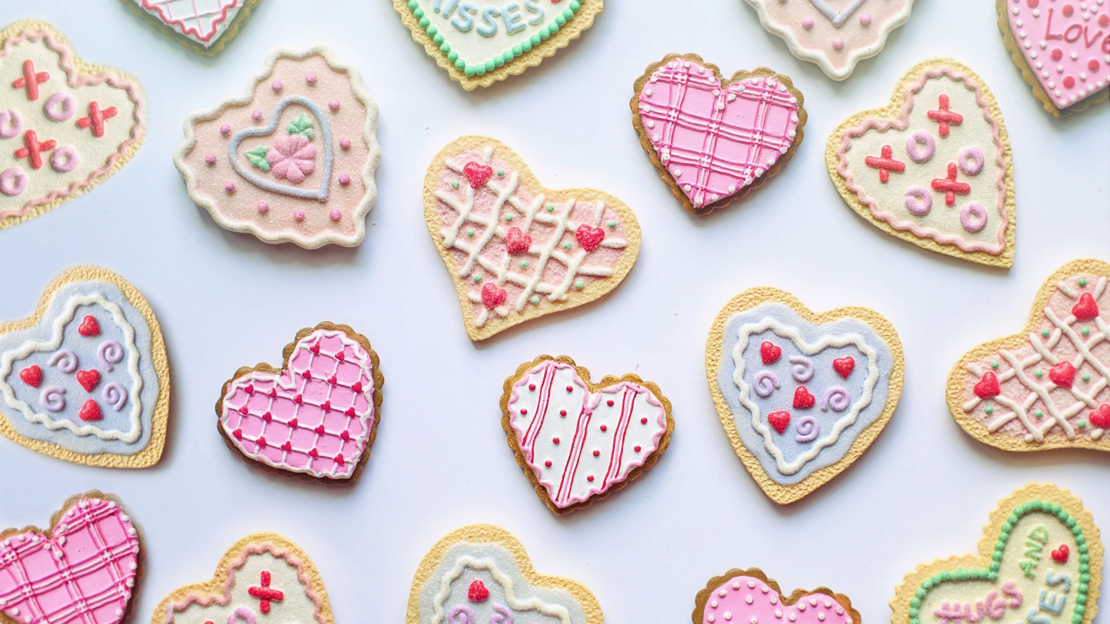 Cookies Wallpaper 4K, Heart shape, Valentine's Day