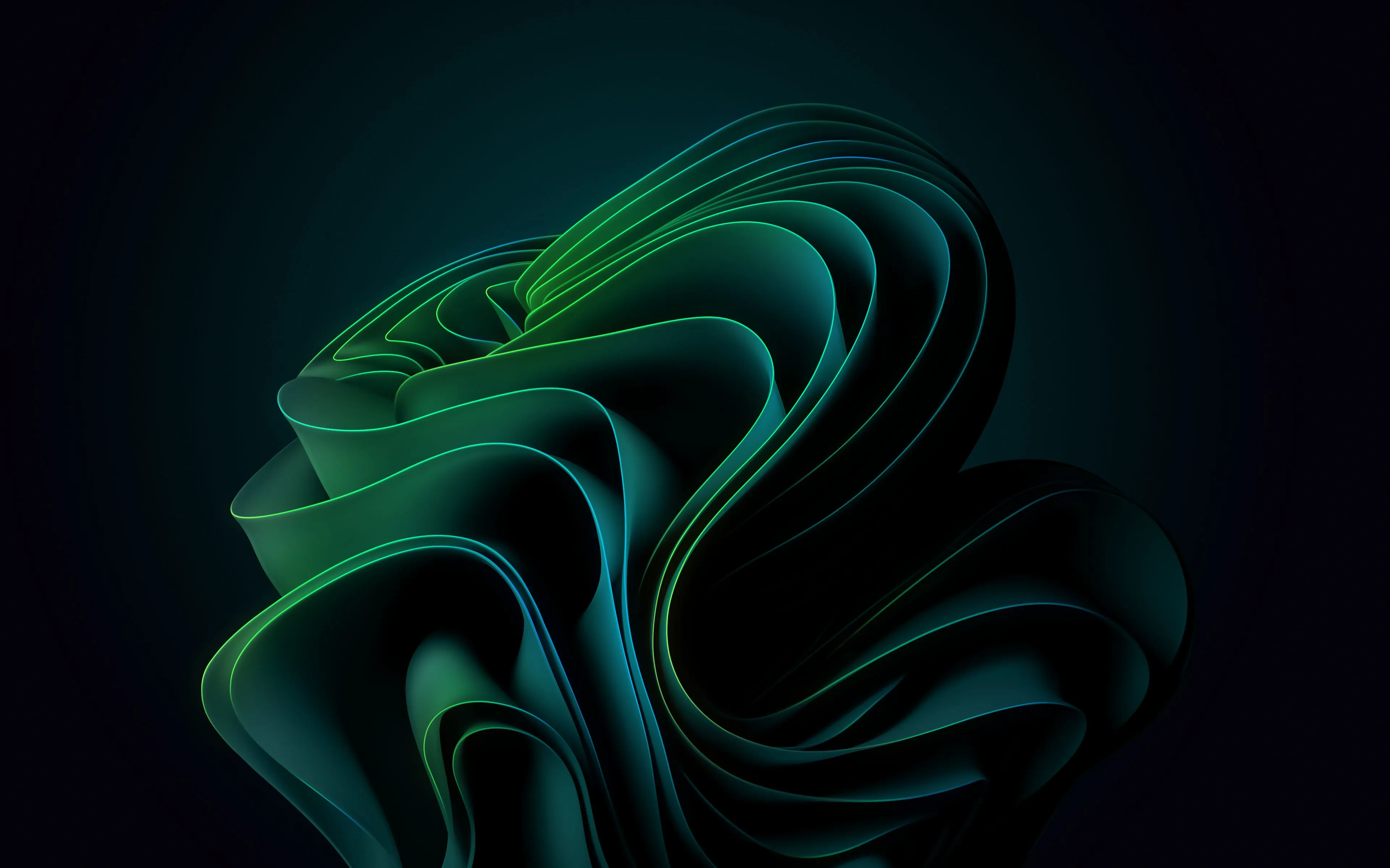 Windows 11 4k Green Glow Wallpaper, HD Hi Tech 4K Wallpaper, Image And Background