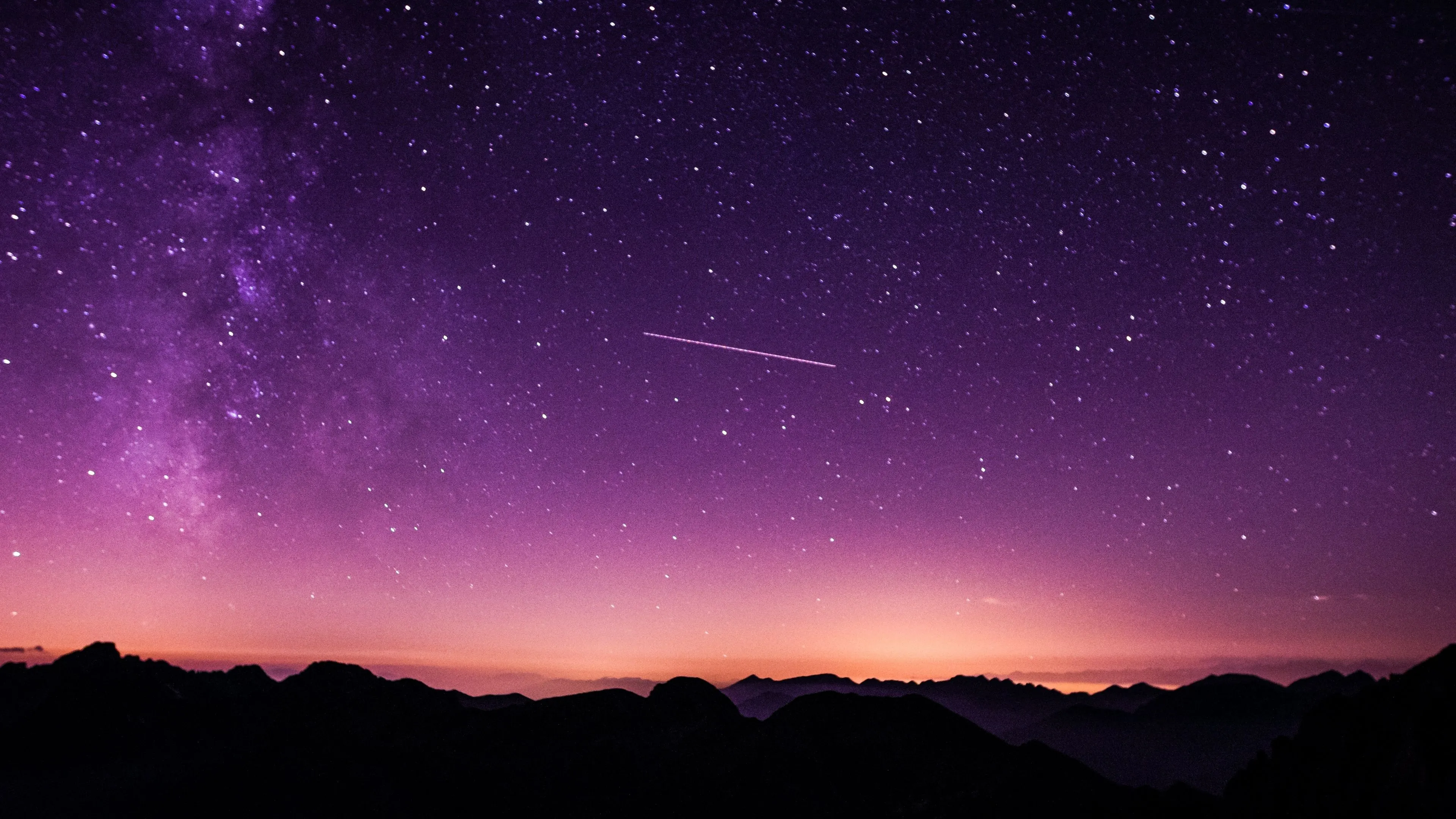 Purple sky Wallpaper 4K, Cima d'Asta, Silhouette