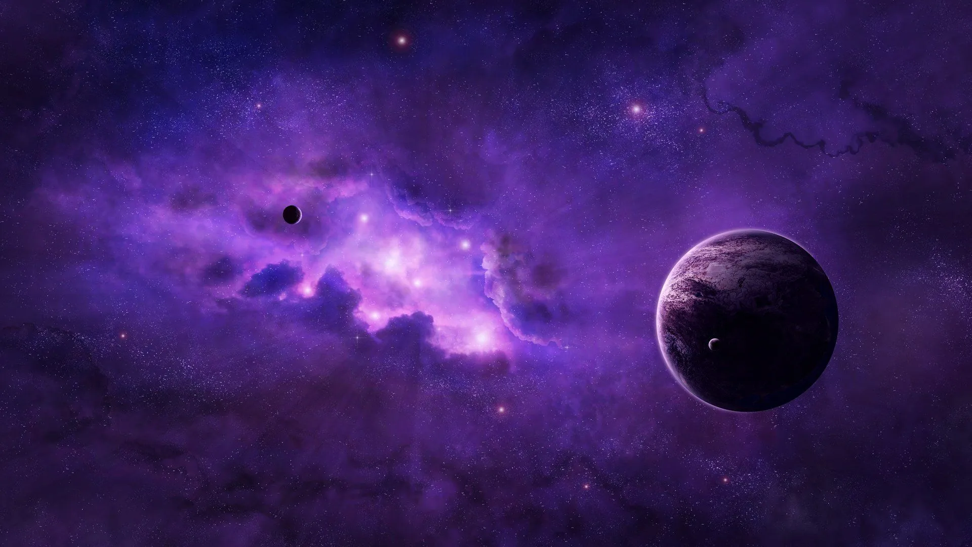 Galactic Purple Nebula: Stunning Sci Fi Planet HD Wallpaper By Paco Molnarx1080