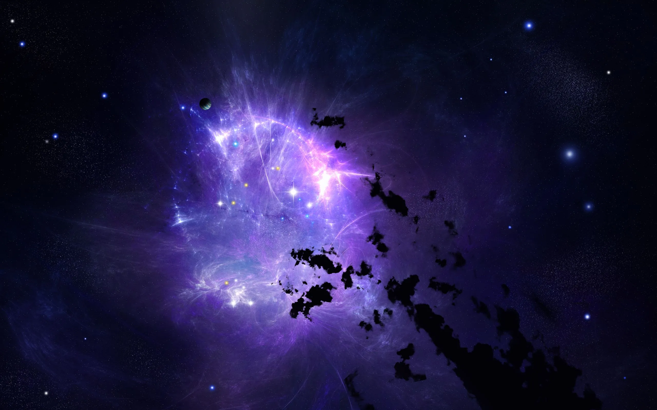 space, Stars, Galaxy, Digital art, Purple Wallpaper HD / Desktop and Mobile Background