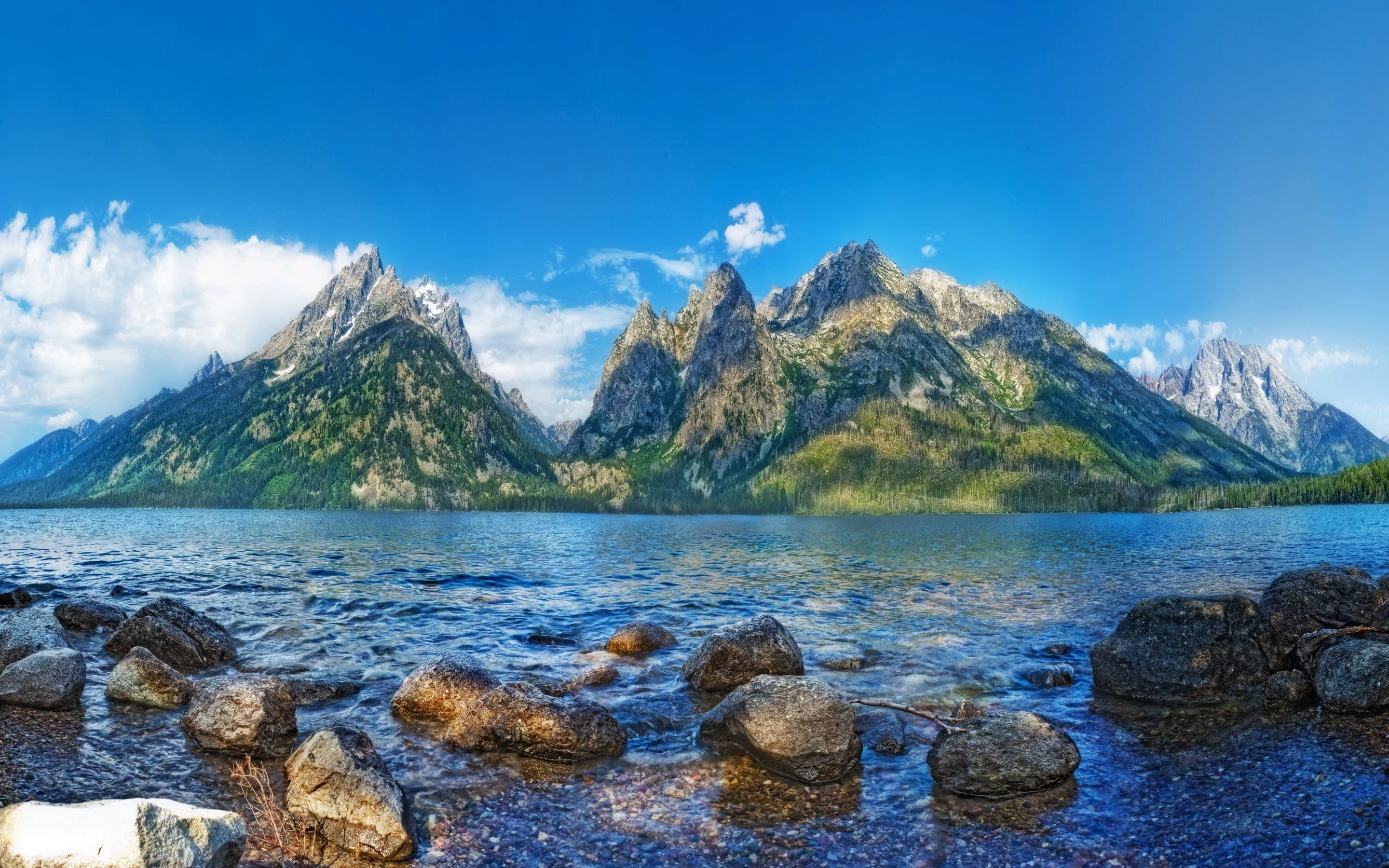mountains, Lake, Beach, Rocks, Forest, Usa Wallpaper HD / Desktop and Mobile Background