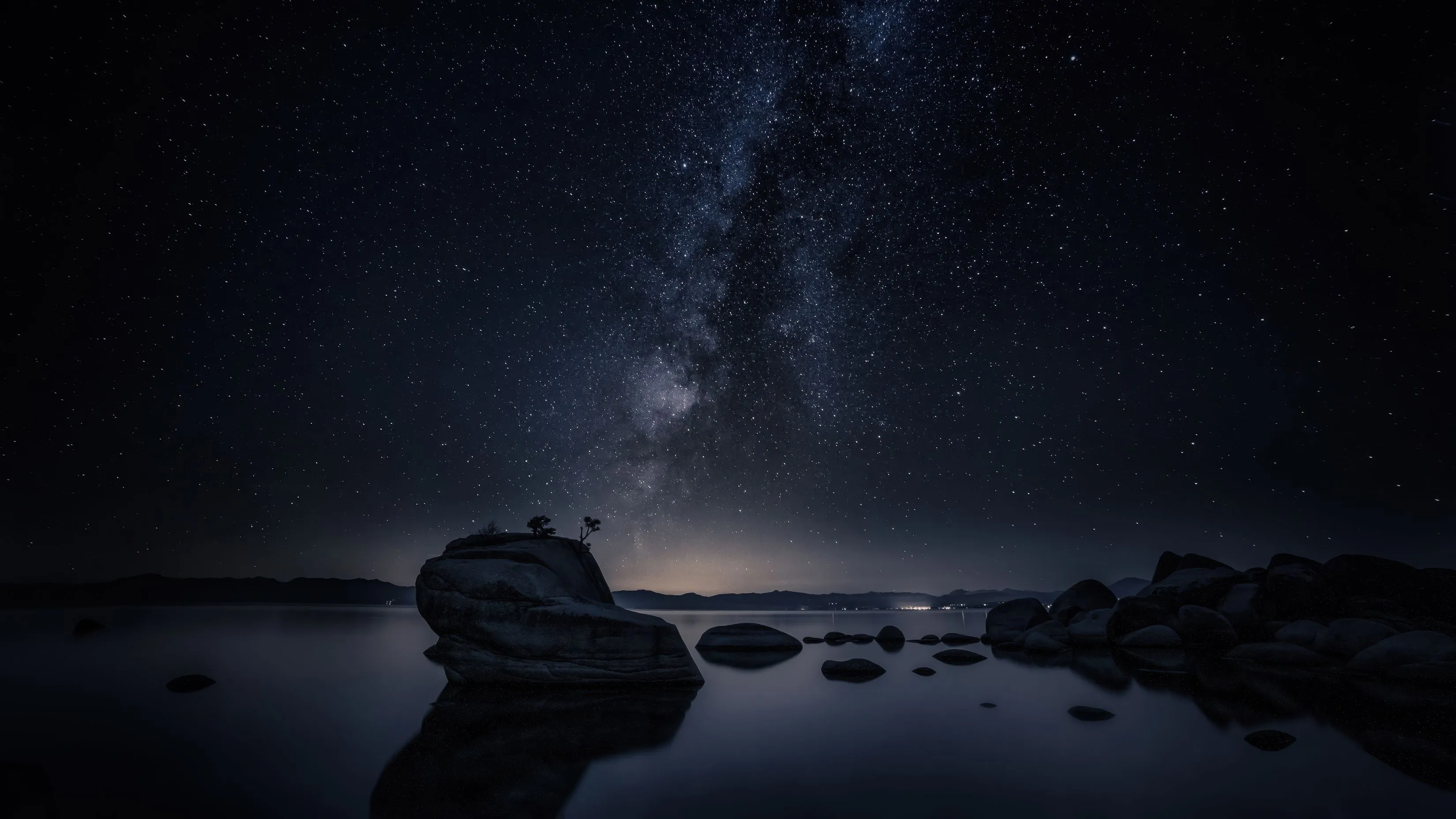 Bonsai Rock Milky Way Galaxy Top Free 4K 6K 8K Desktop Wallpaper For Mac Windows PC And Linux Ultra HD High Resolution Definition Backdrops Background