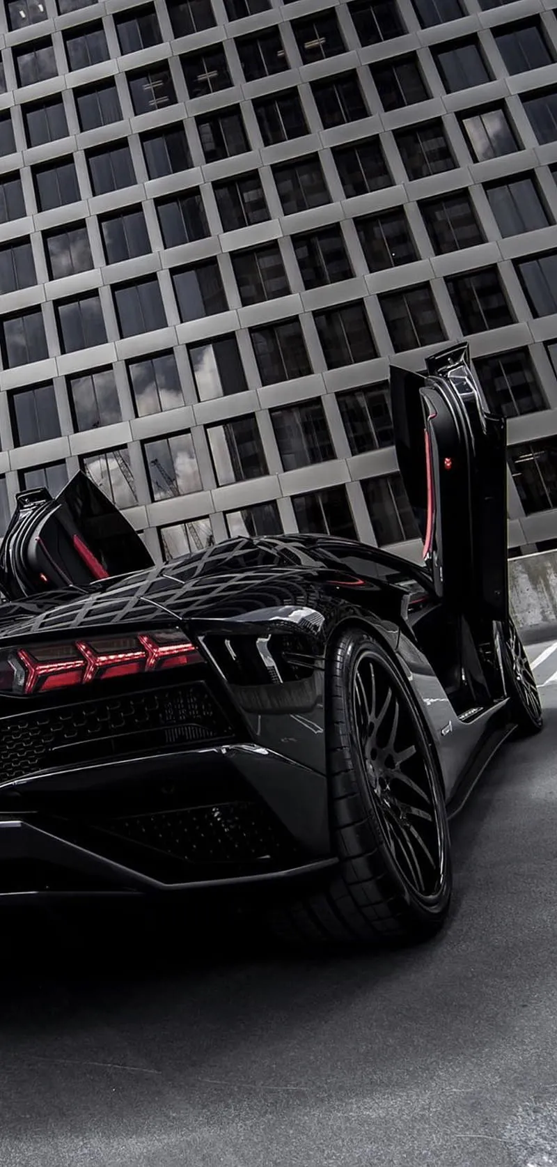 Lamborghini Back, aventador, black, car, lambo, HD phone wallpaper