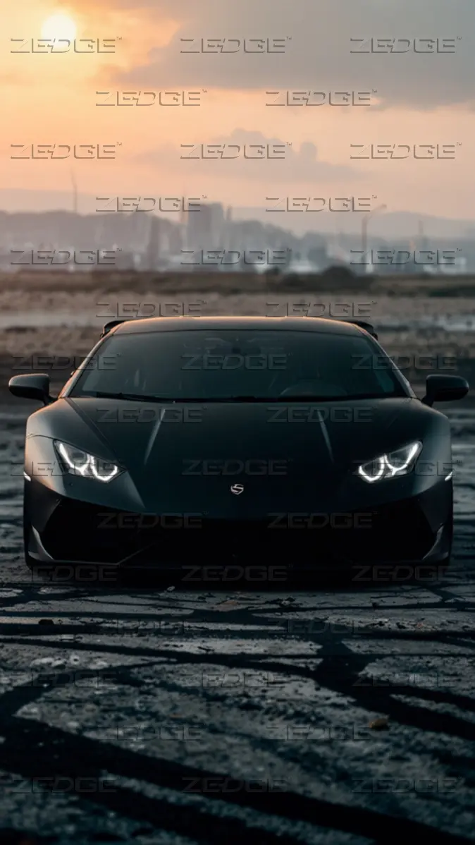Stunning Black Lamborghini Huracán at Sunset