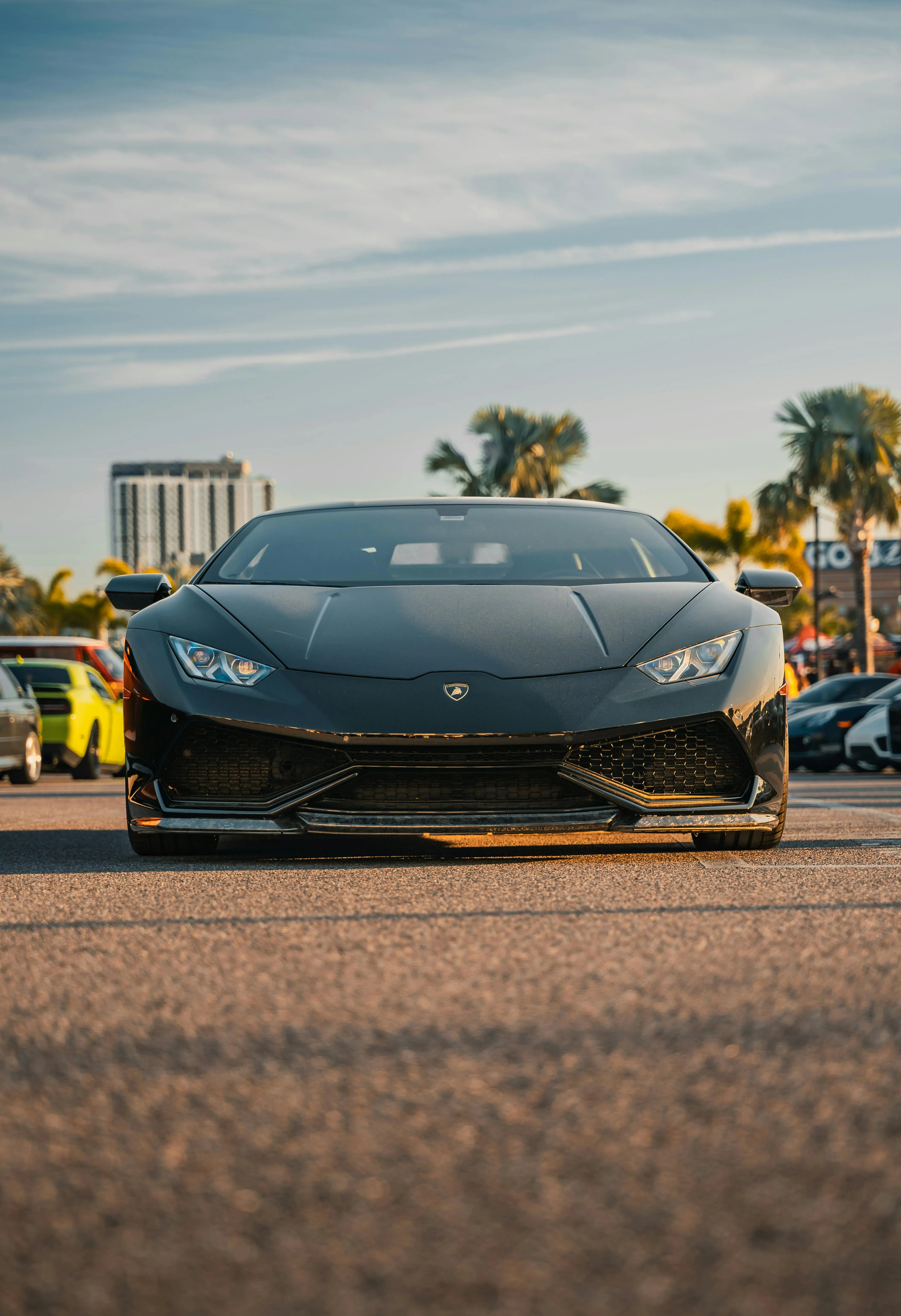Sleek Lamborghini Parked during Golden Hour in Tampa · Free