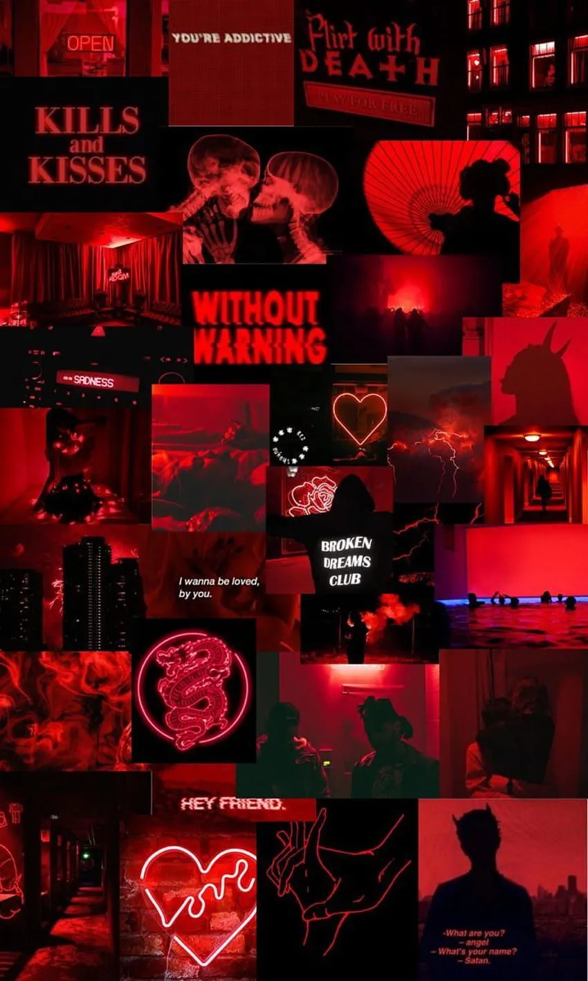 Neon red aesthetic iphone. HD phone wallpaper