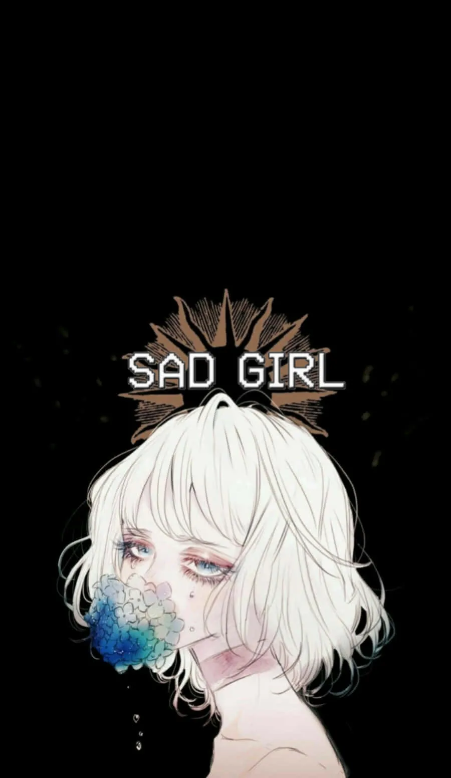 Download Sad lonely Anime girl admist darkness Wallpaper