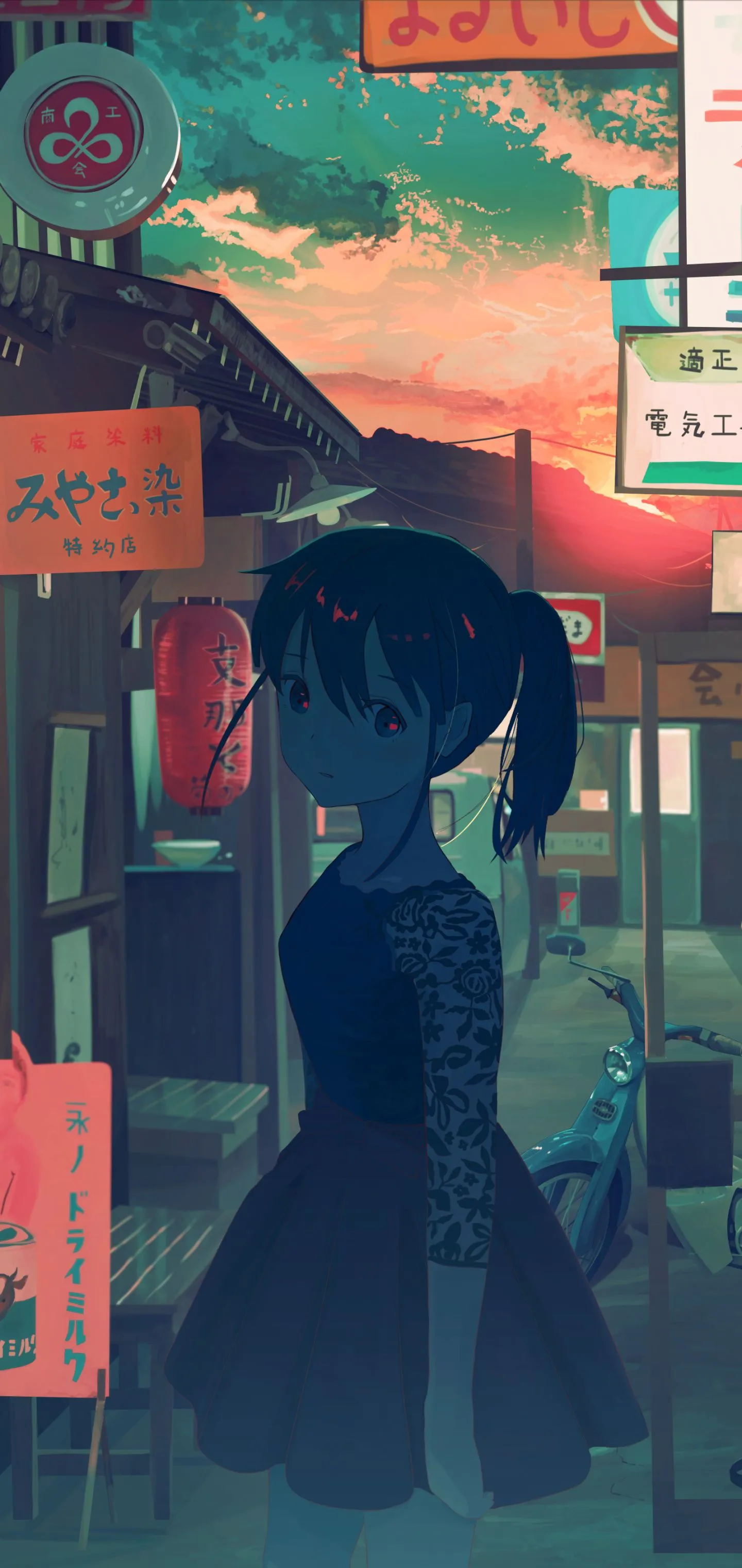 Phone wallpaper: Alone, Anime, Original, Building 1351025