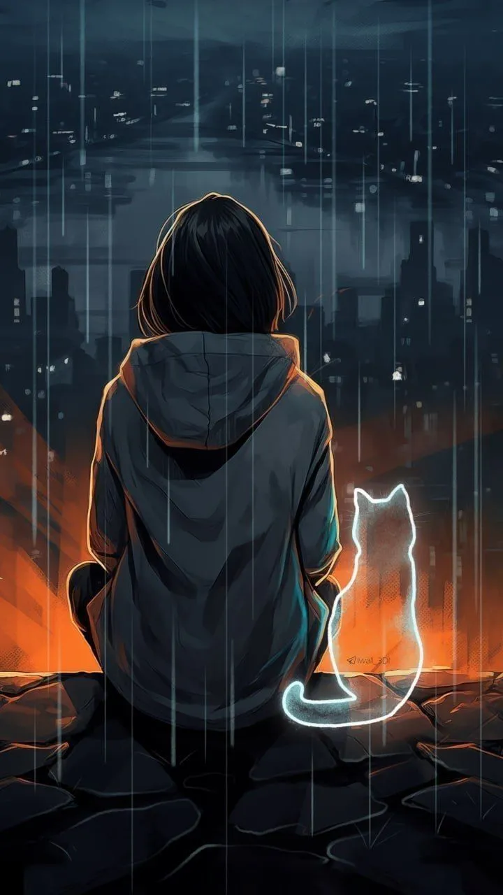 C. Cat phone wallpaper, Anime scenery wallpaper, iPhone wallpaper