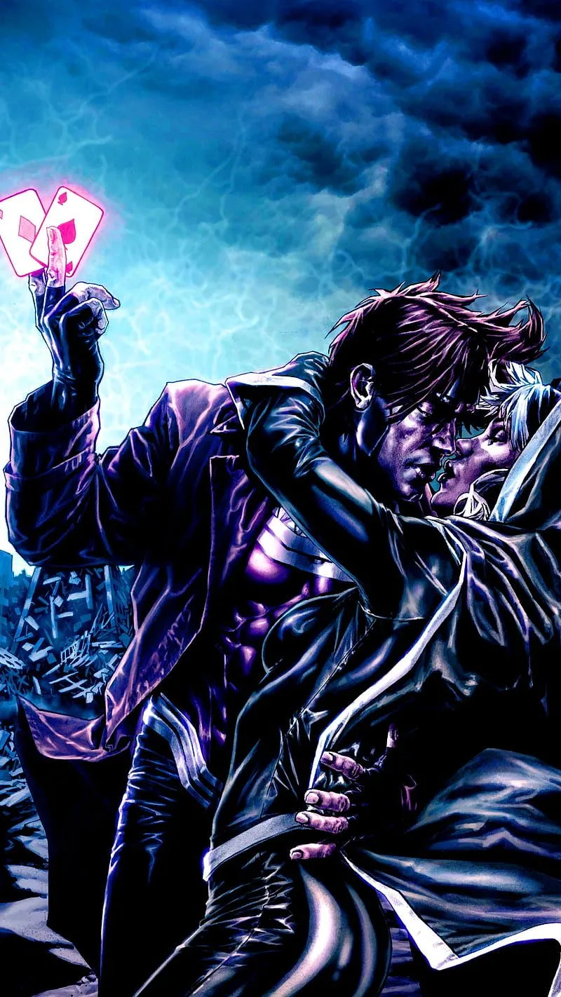 Gambit, marvel, men, rogue, HD phone wallpaper