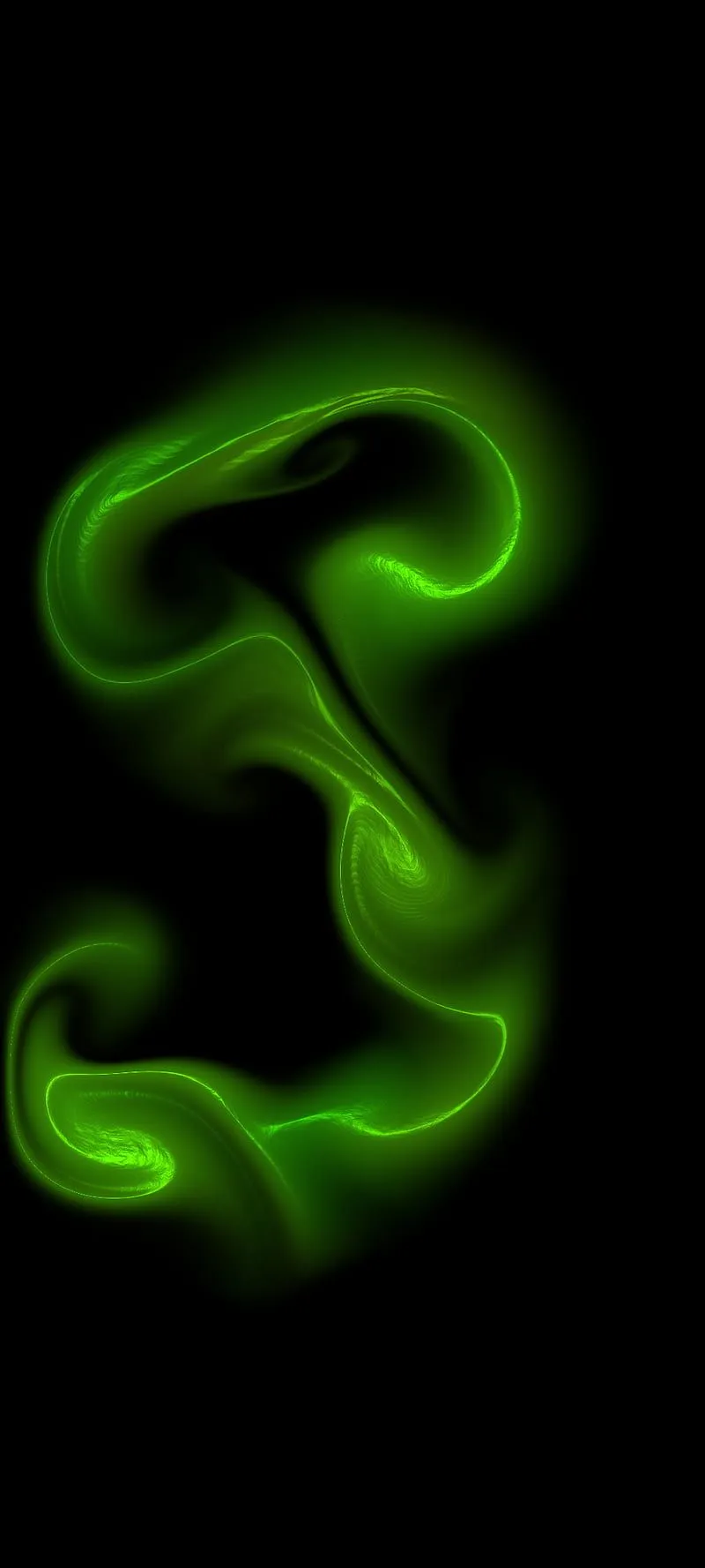 Neon fluid, amoled, green, lime, mystic, smoke, HD phone wallpaper