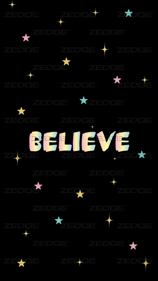 Inspirational Pastel Gradient Believe Word Stars Phone Wallpaper wallpaper