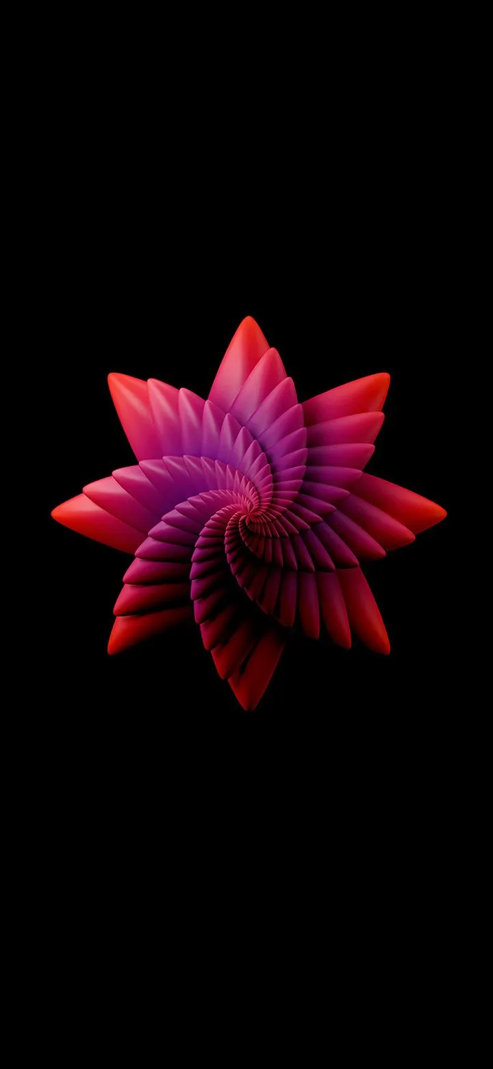 Cool purple floral 3D shape 4K Phone Wallpaper