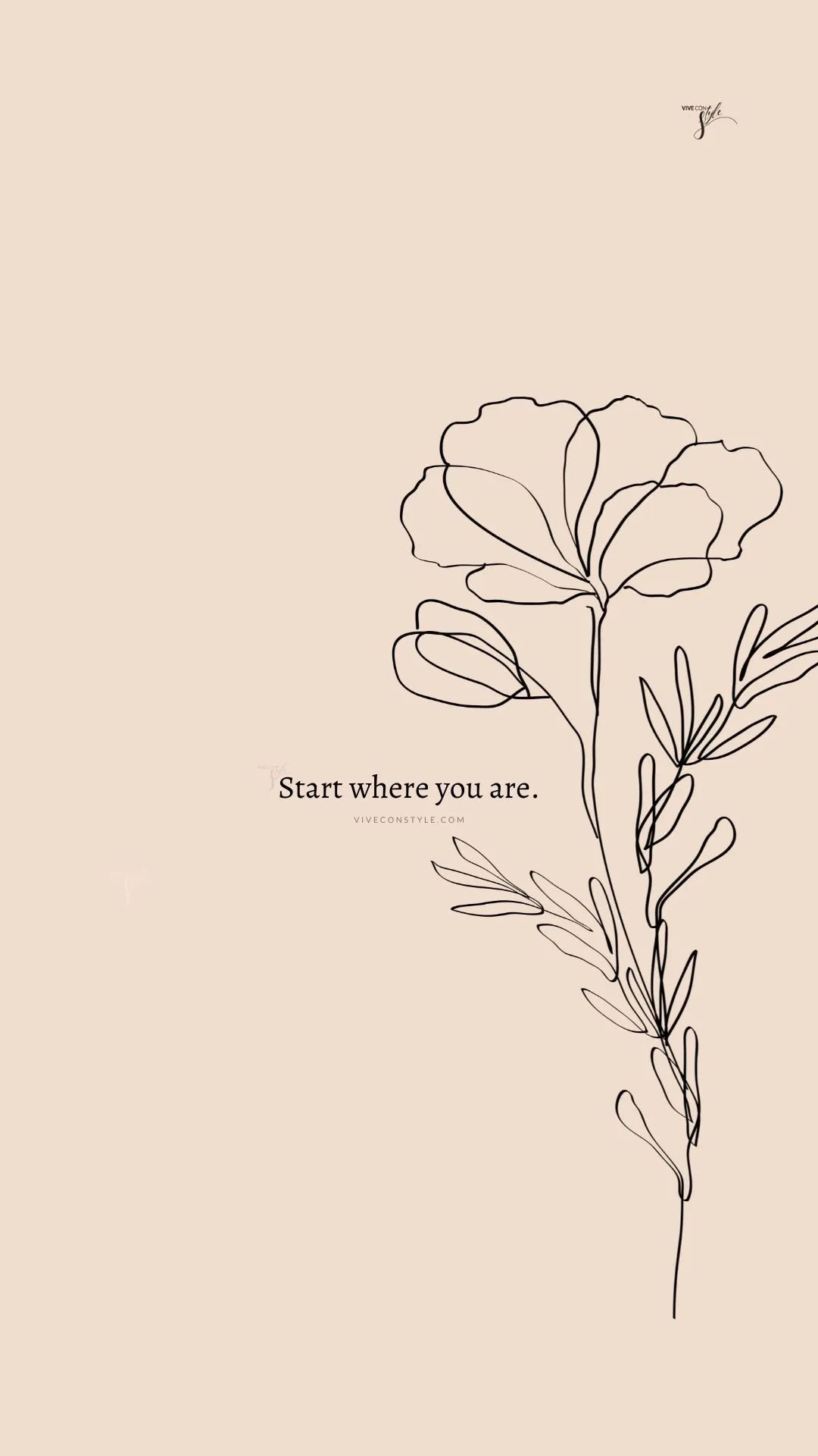 Start where you are inspirational quote wallpaper CON STYLE