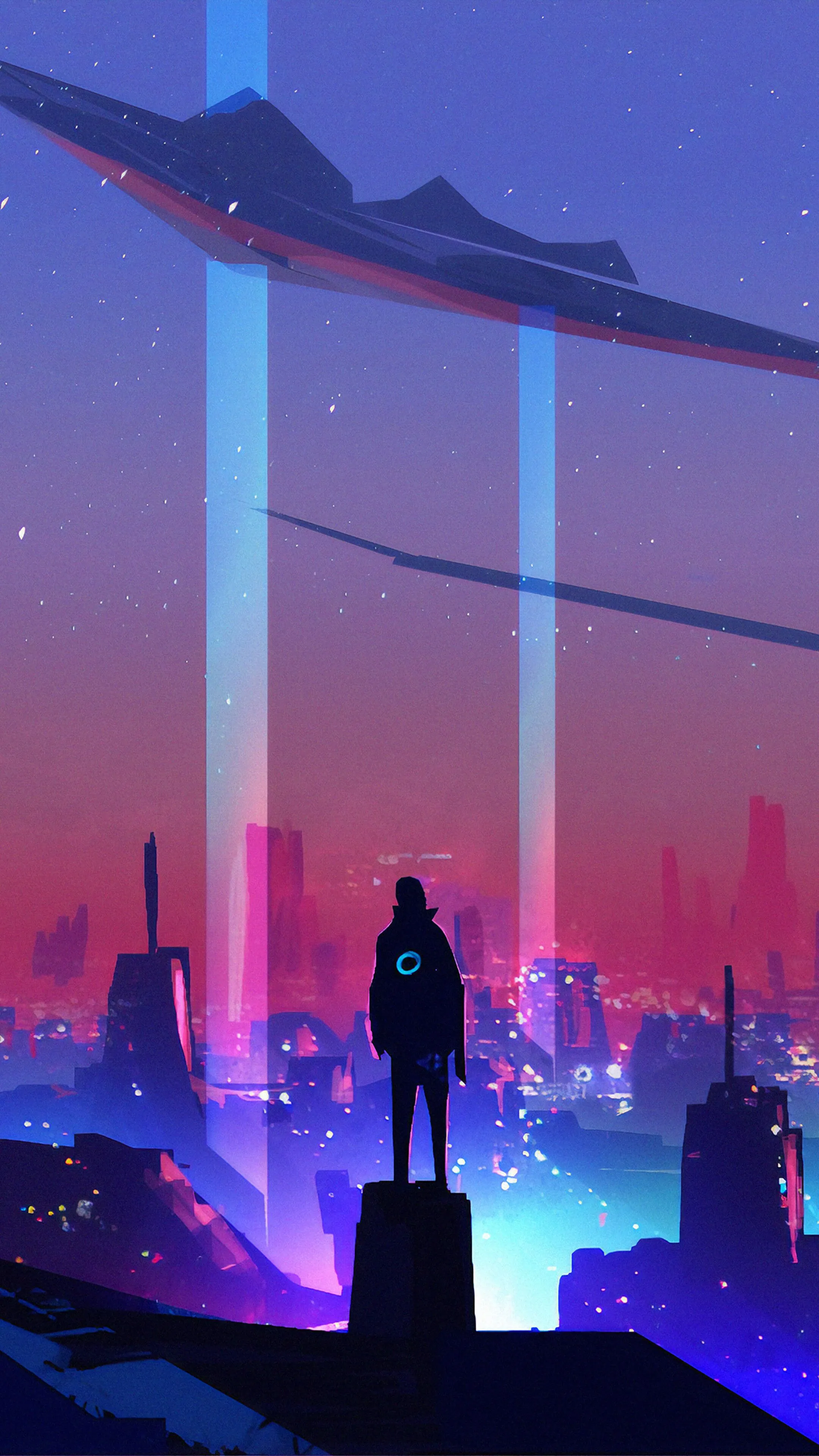 Sci Fi, City, Night, Digital Art, 4K HD Phone Wallpaper