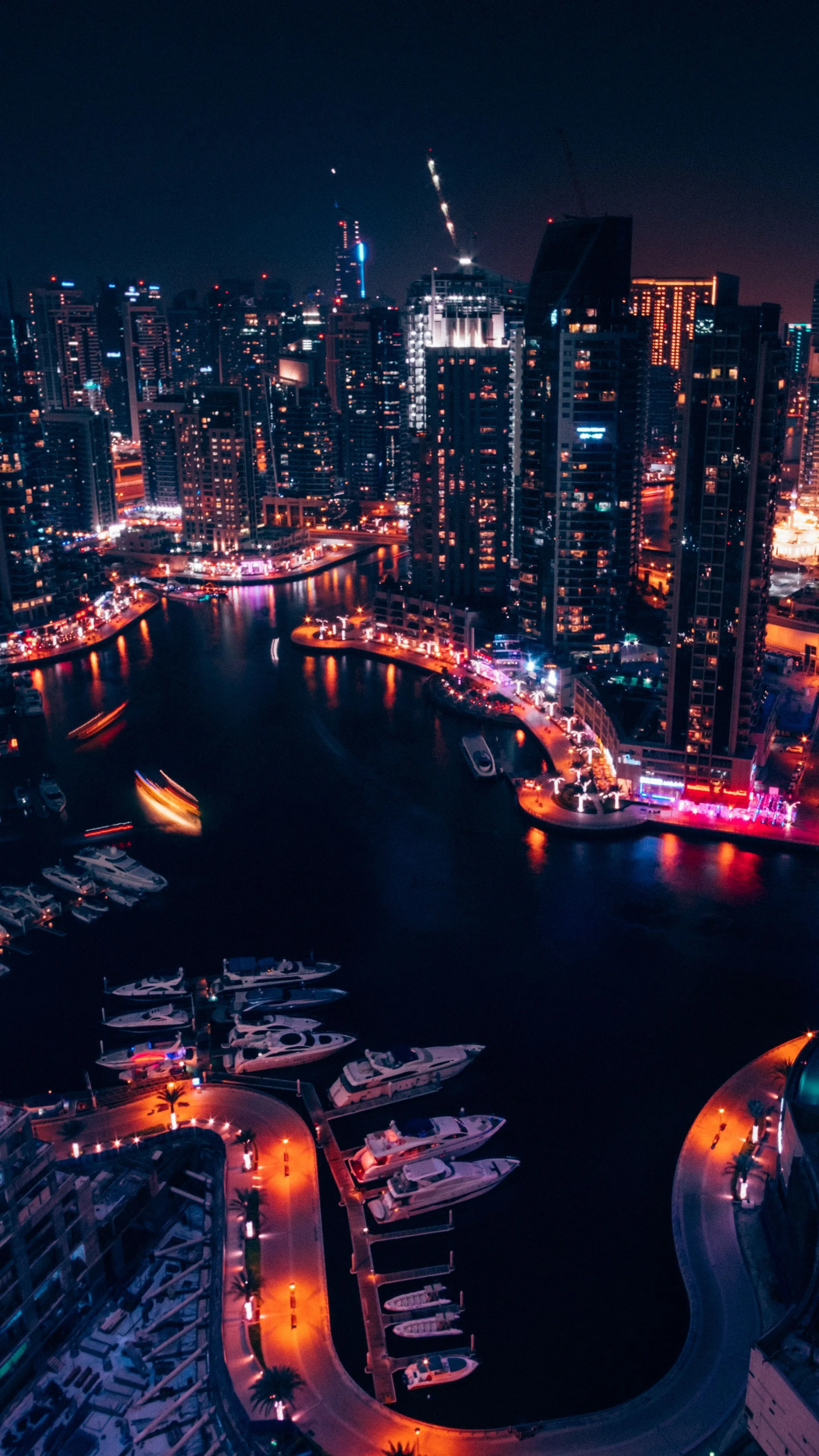 Download wallpaper 2160x3840 night city, buildings, skyscrapers samsung galaxy s4, s5, note, sony xperia z, z1, z2, z3, htc one, lenovo vibe HD background