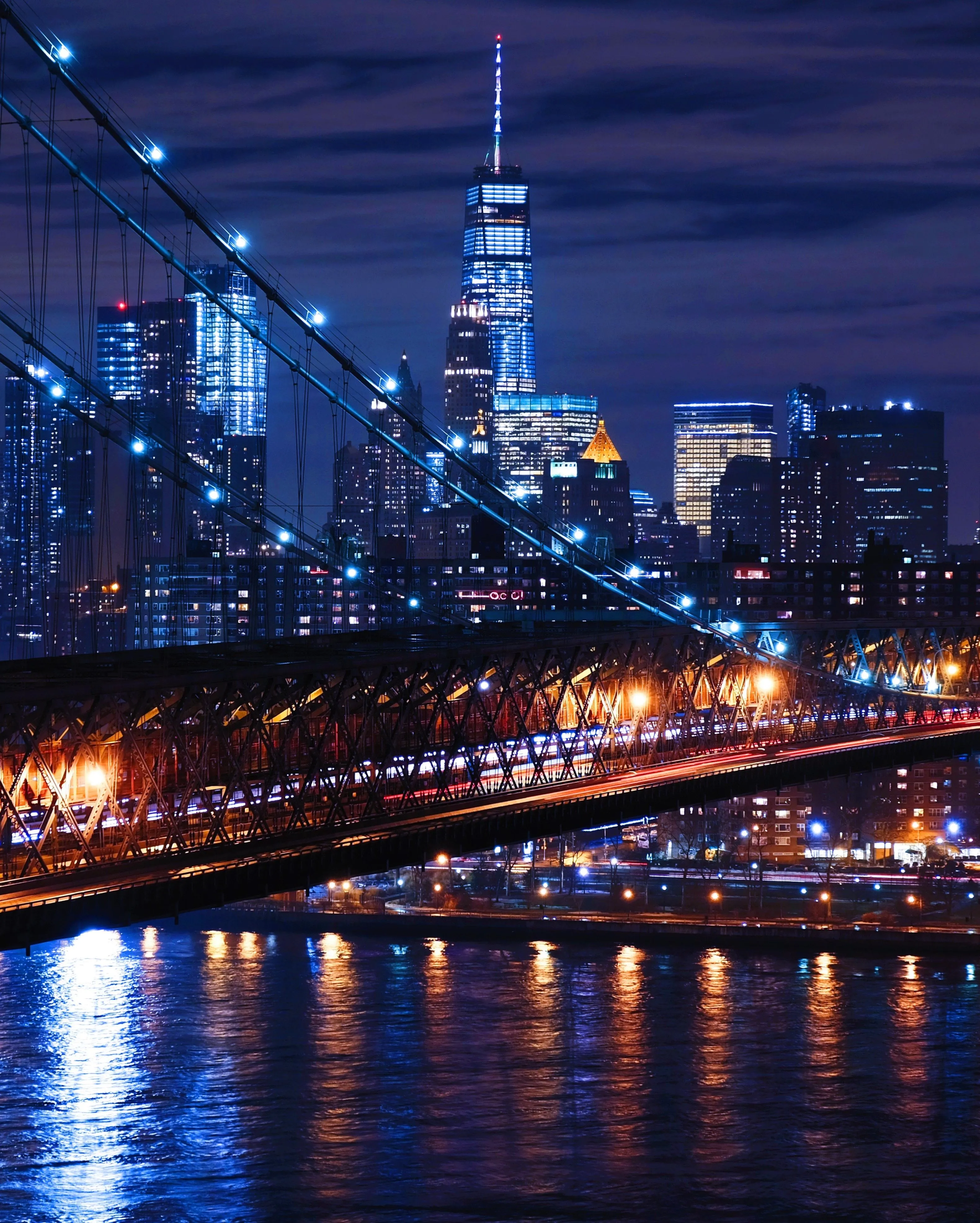 Phone wallpaper: Night City, Cities, Usa, Bridge, United States, Williamsburg 69083