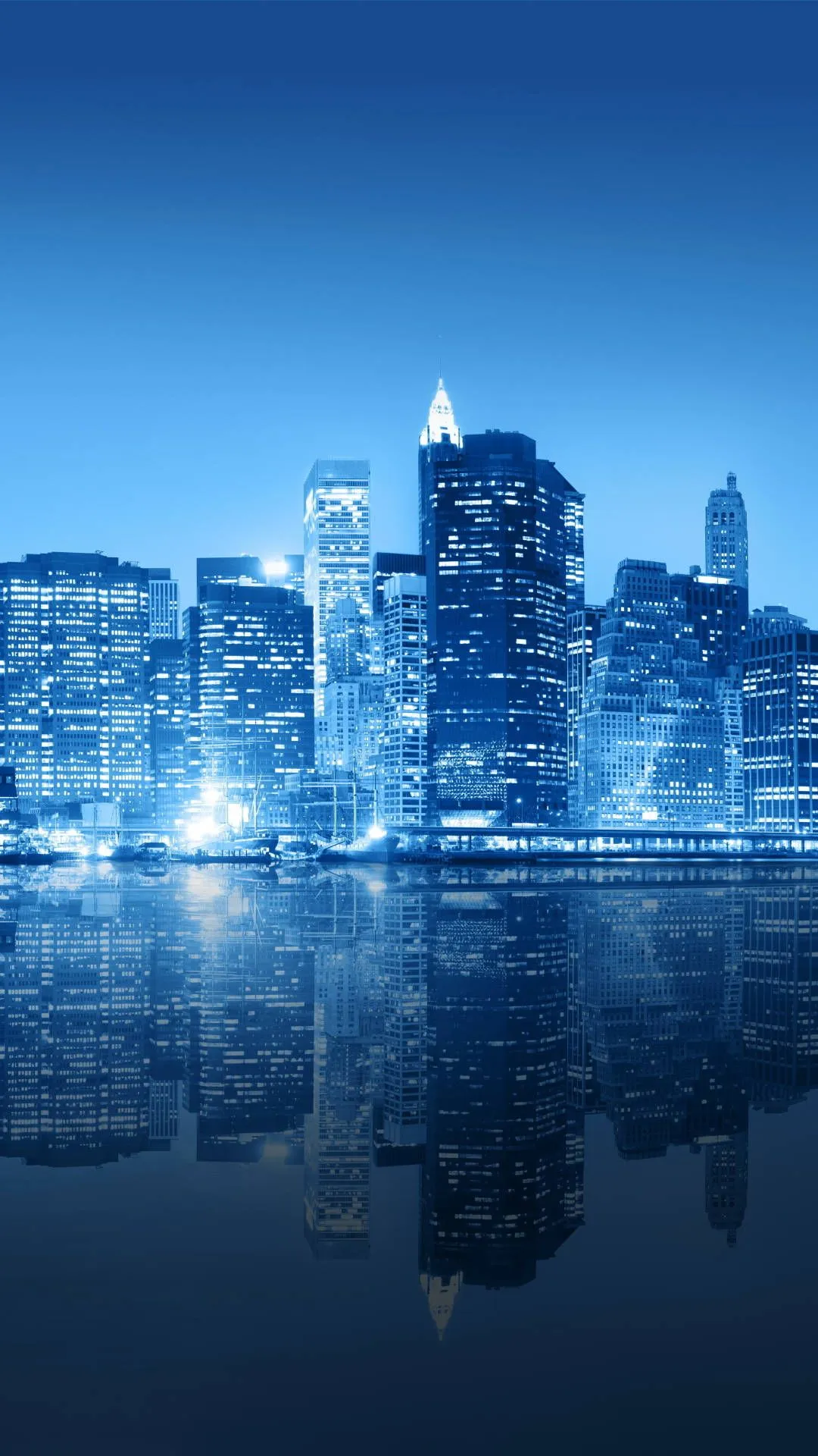 Download Blue City Night New Phone Wallpaper