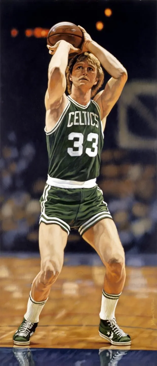 Larry Bird 48x21 by Arthur K Miller, 1995