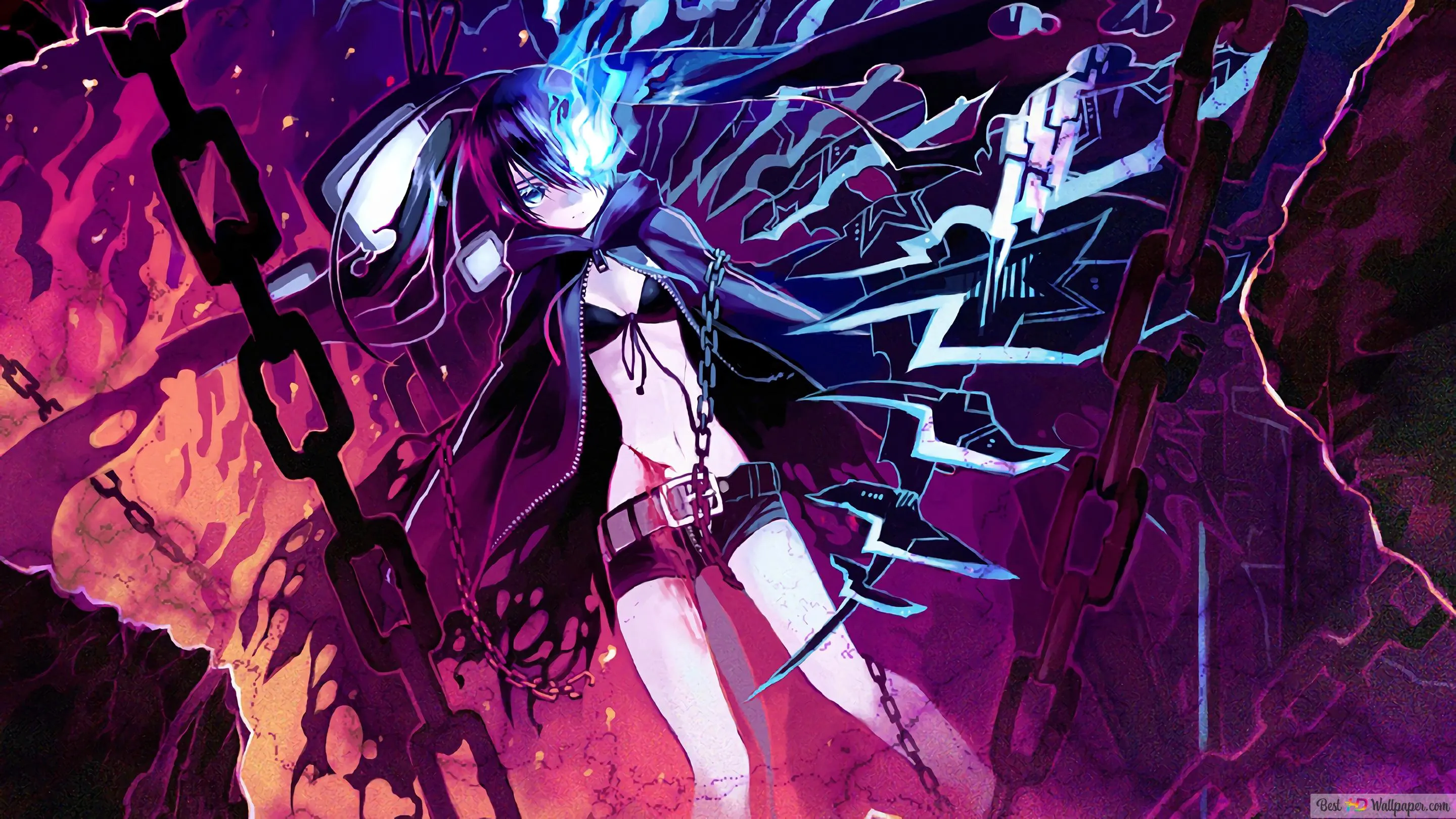 Anime Girl Black Rock Shooter 4K wallpaper download